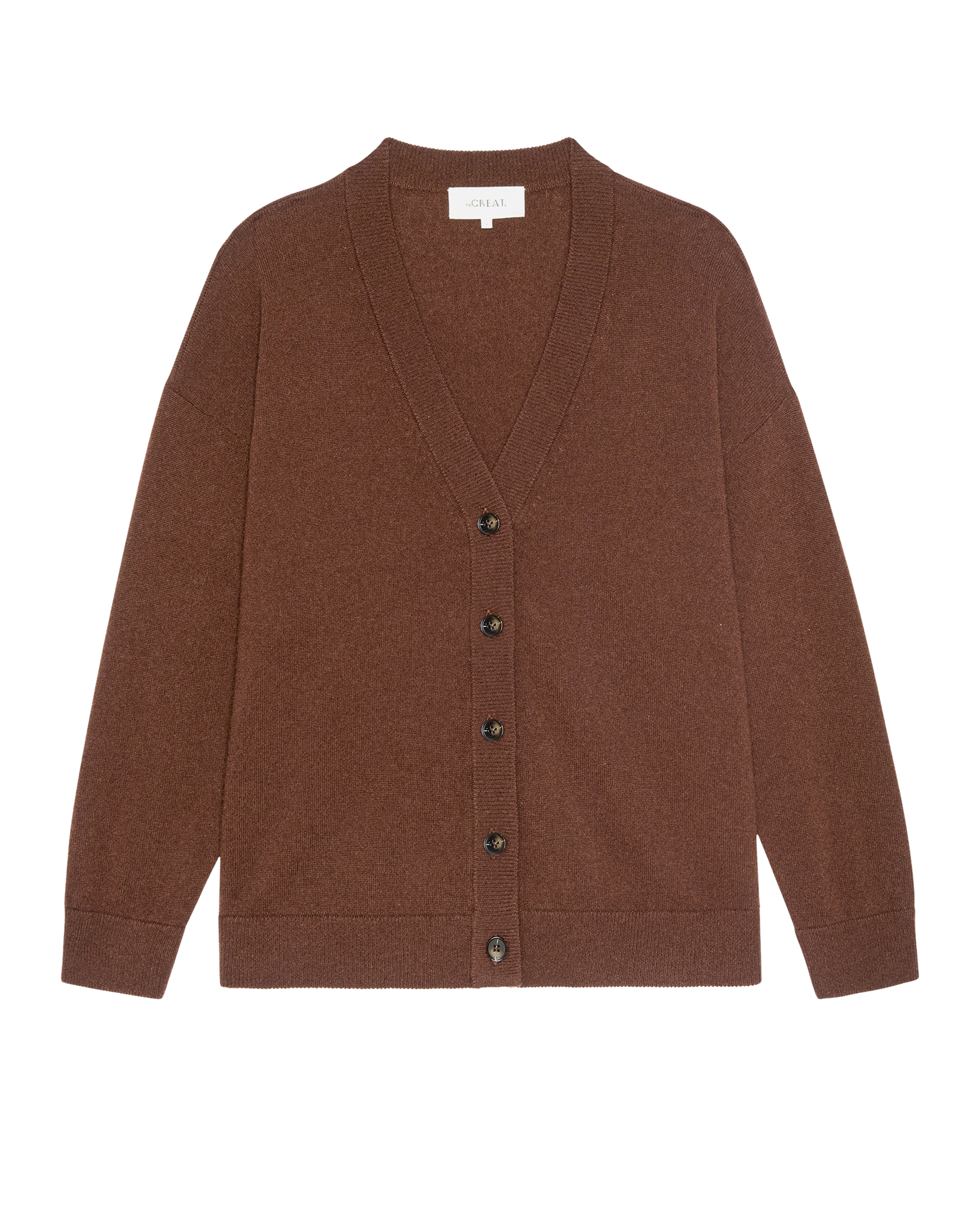 The Cashmere Slouch Cardigan. -- Chocolate