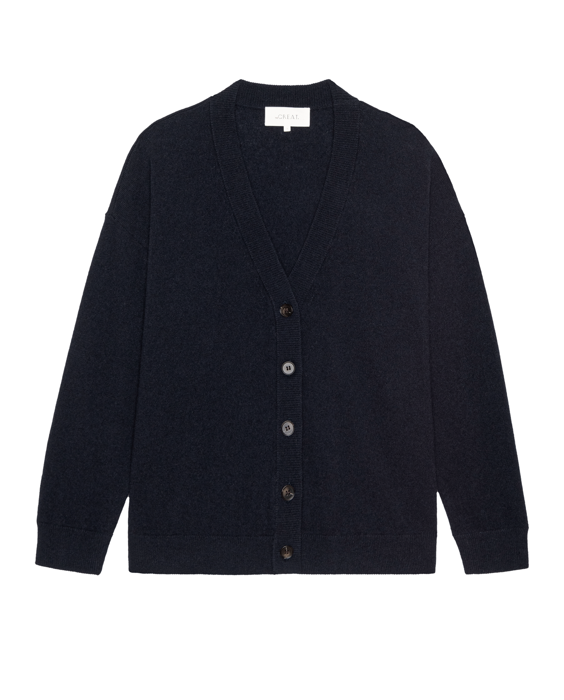 The Cashmere Slouch Cardigan. -- Navy