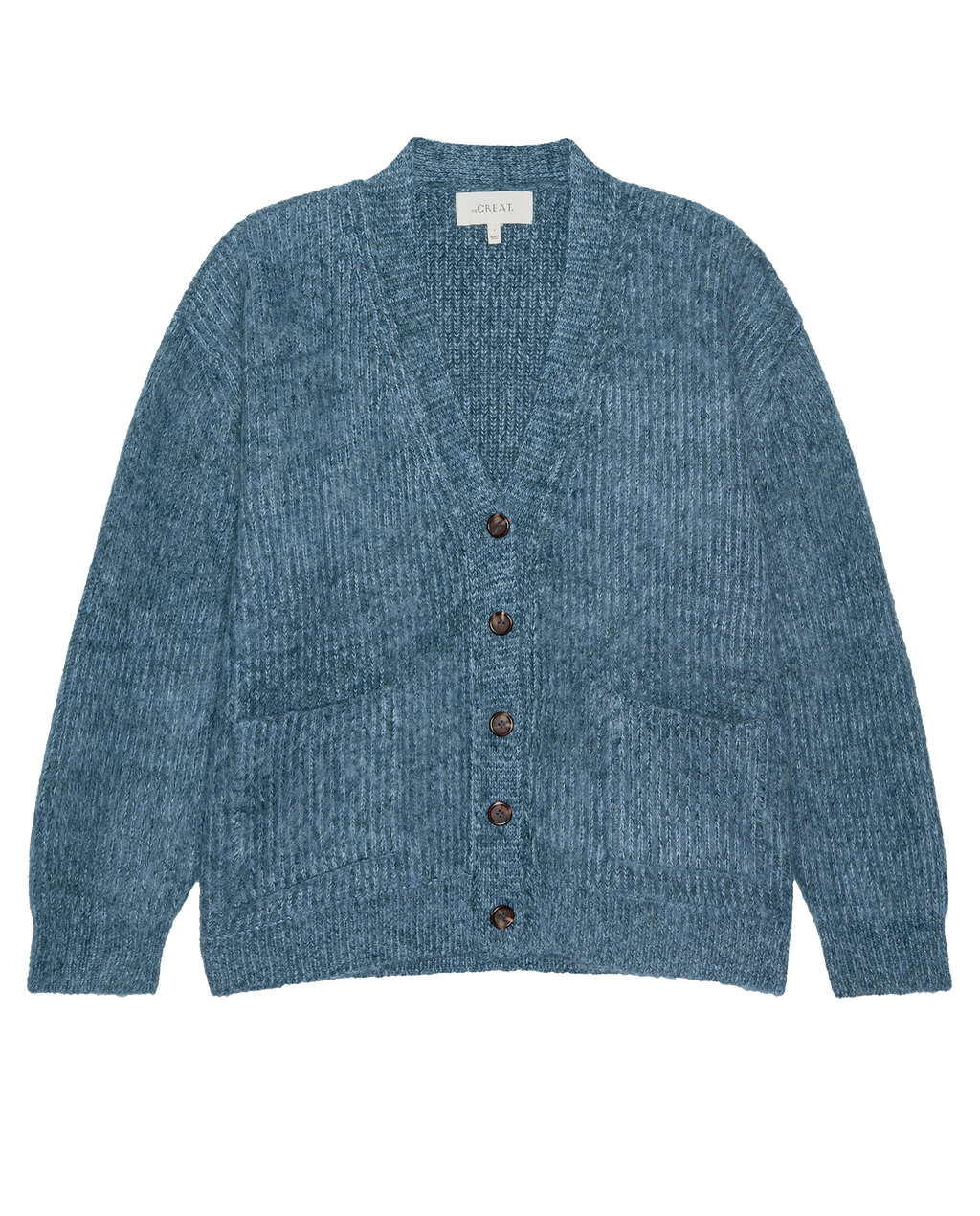 The Brushed Melange Cardigan. -- Wintertide Blue