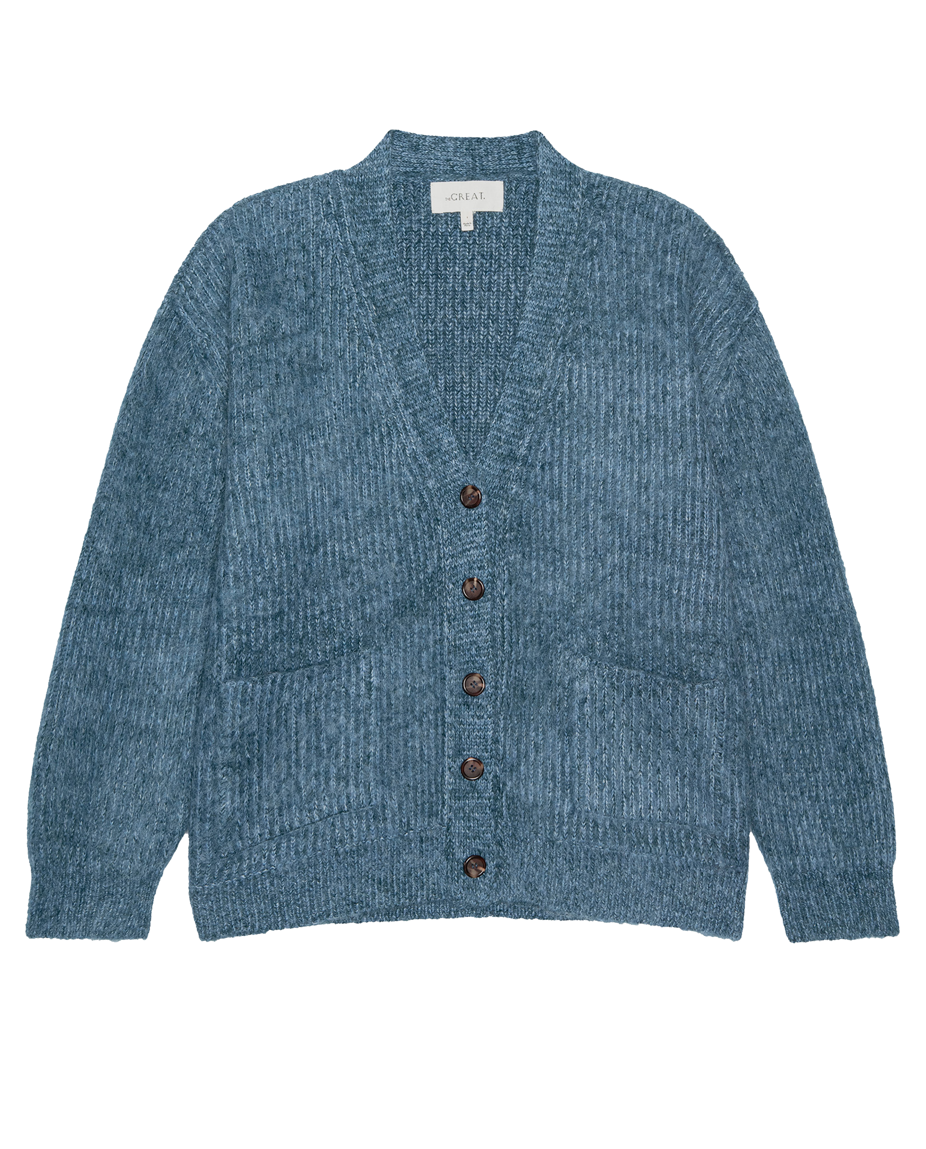 The Brushed Melange Cardigan. -- Wintertide Blue