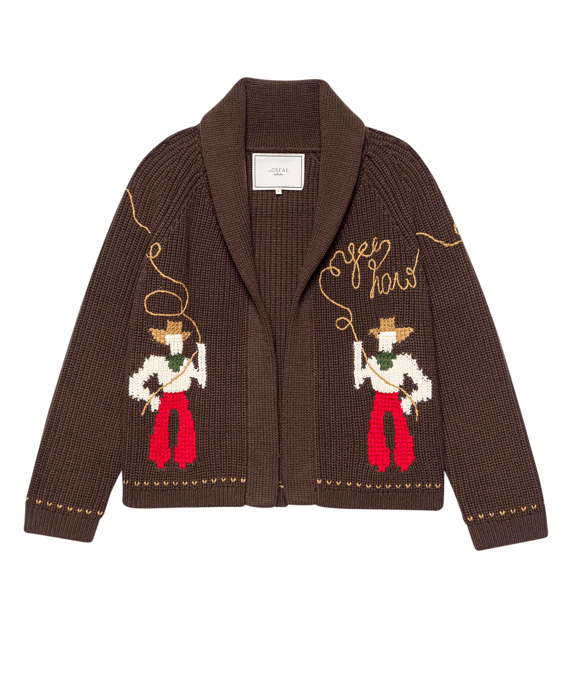The Lasso Lodge Cardigan. -- Umber