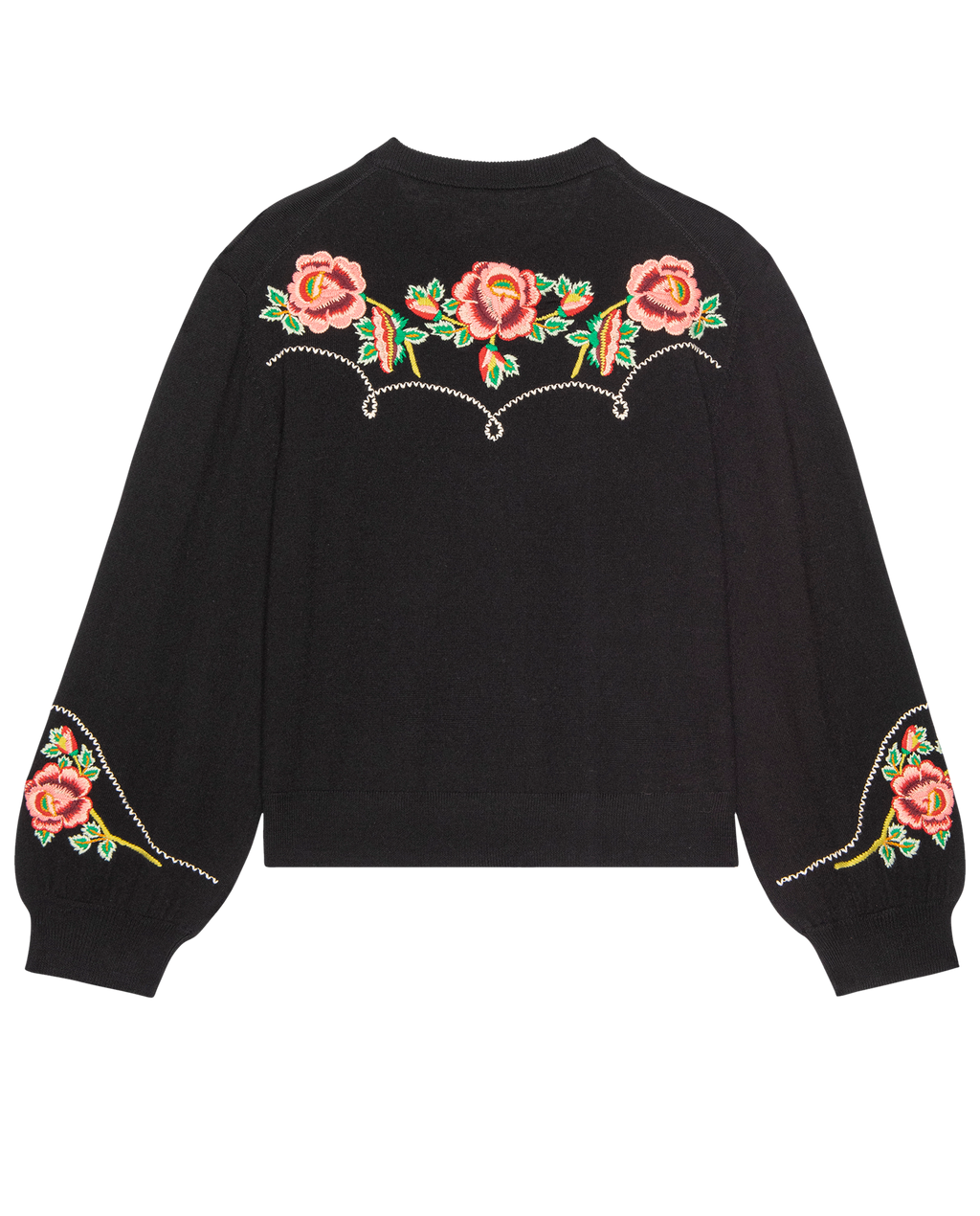 The Heirloom Rose Western Cardigan. -- Black
