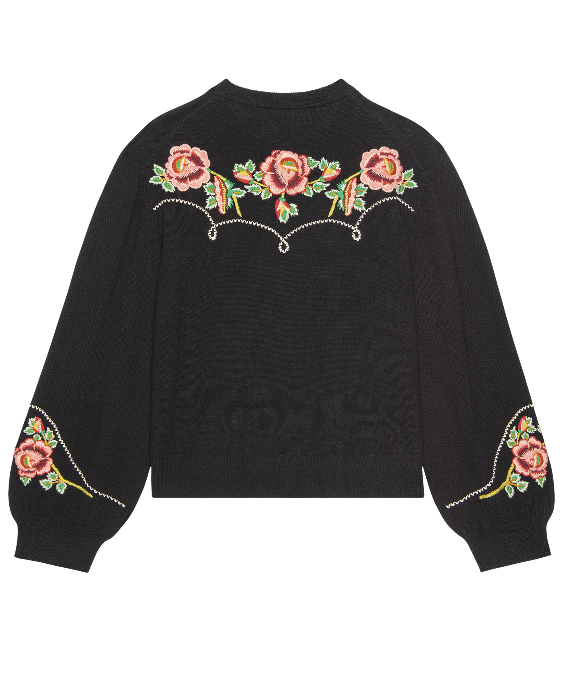 The Heirloom Rose Western Cardigan. -- Black