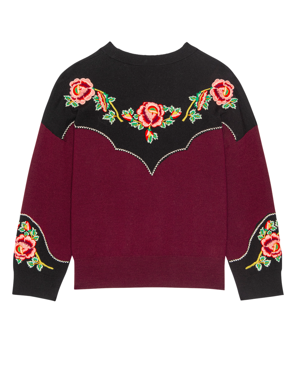 The Heirloom Rose Western Pullover. -- Wine