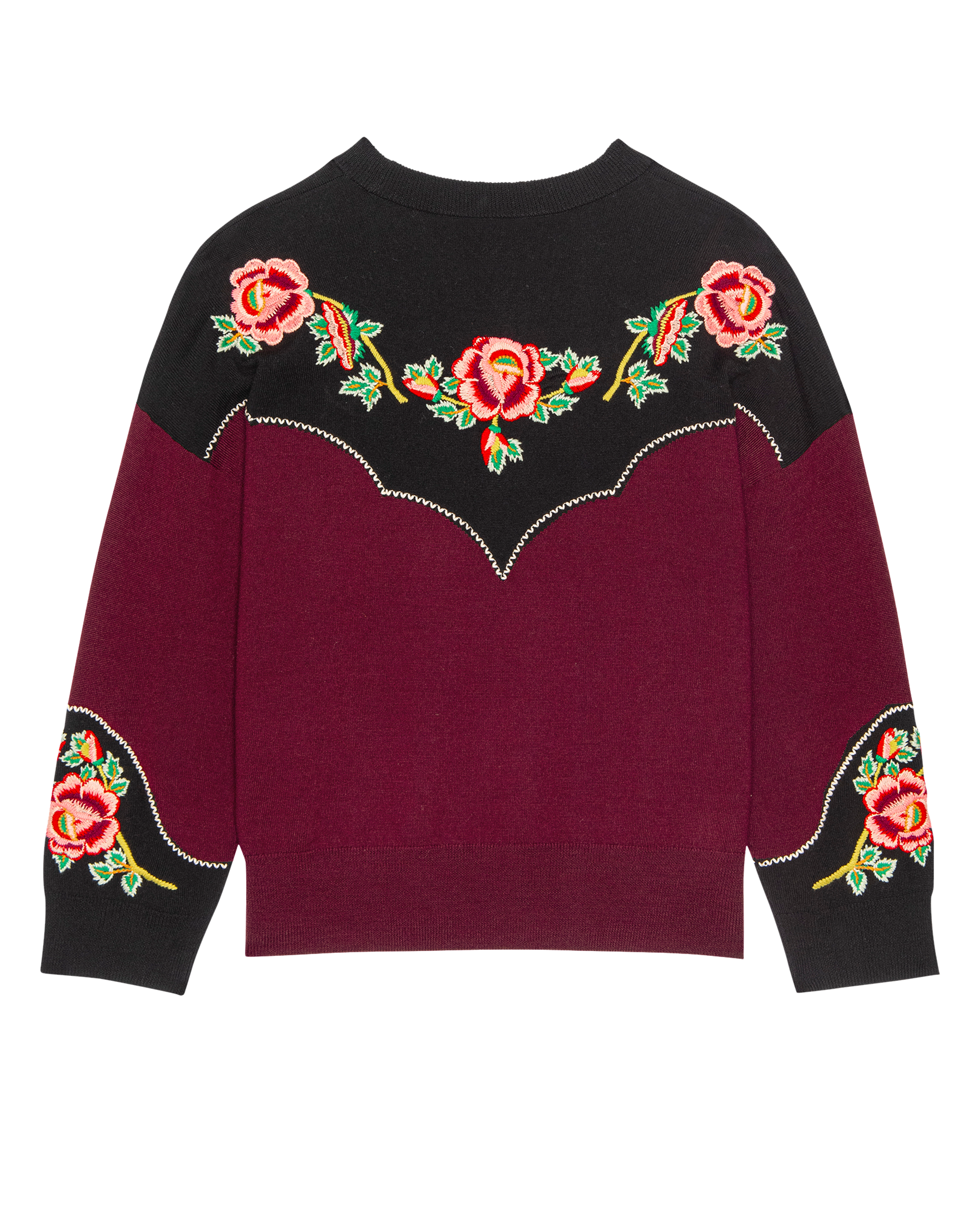 The Heirloom Rose Western Pullover. -- Wine