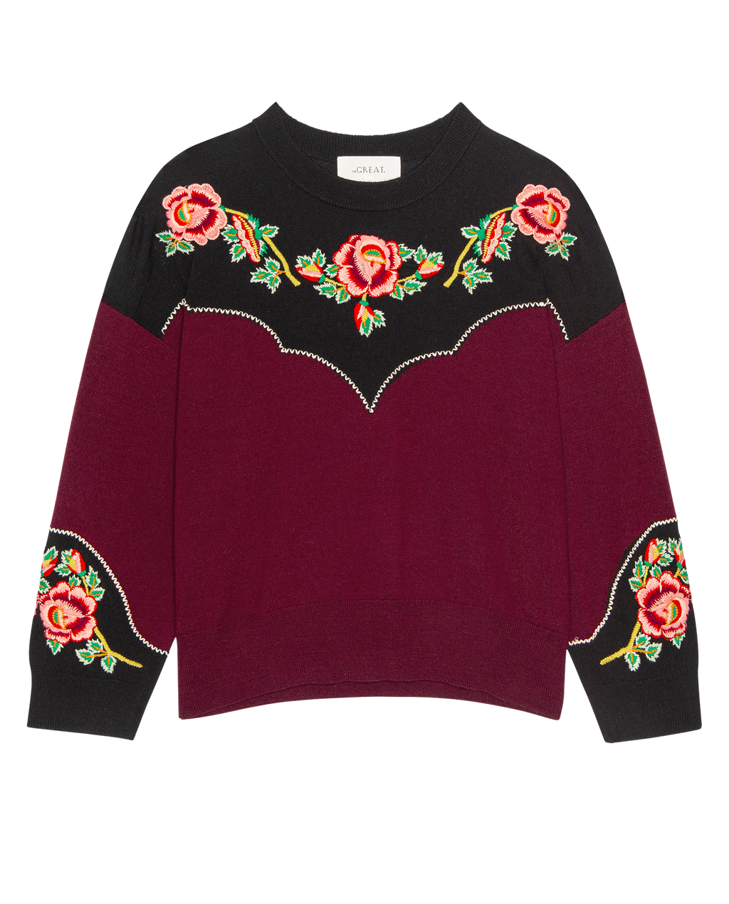 The Heirloom Rose Western Pullover. -- Wine