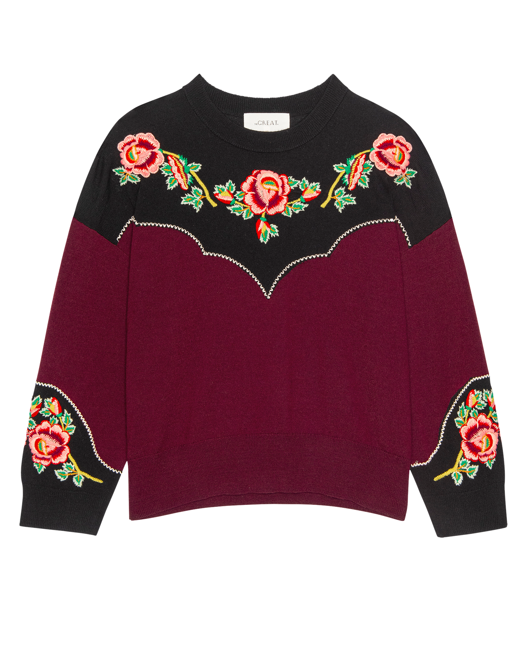 The Heirloom Rose Western Pullover. -- Wine