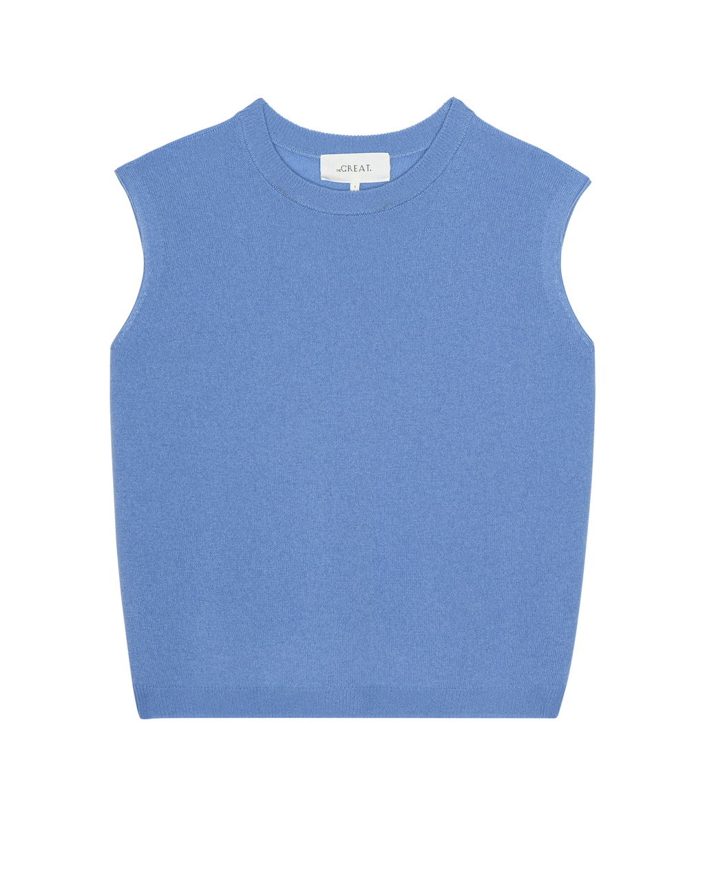 The Cashmere Pullover Vest. -- Soft Blue
