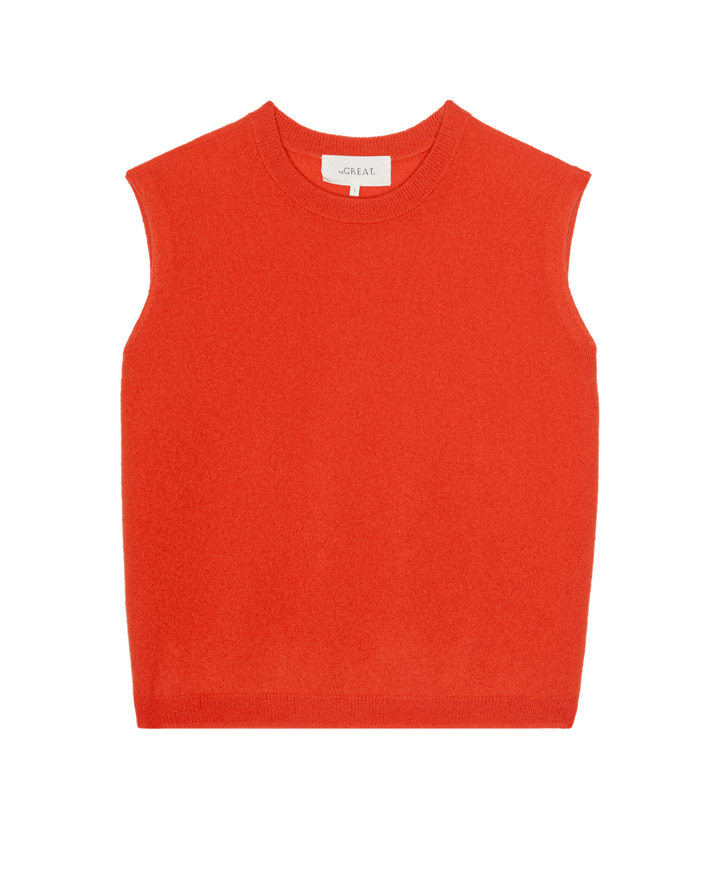 The Cashmere Pullover Vest. -- Hot Orange