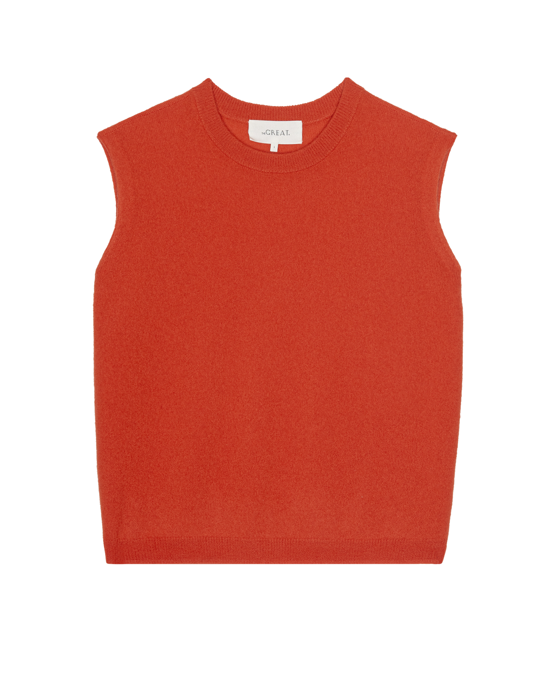 The Cashmere Pullover Vest. -- Hot Orange