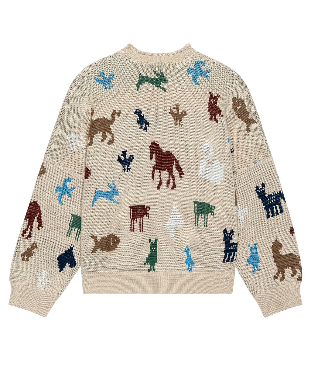 The Pictograph Roll Neck Pullover. -- Cream