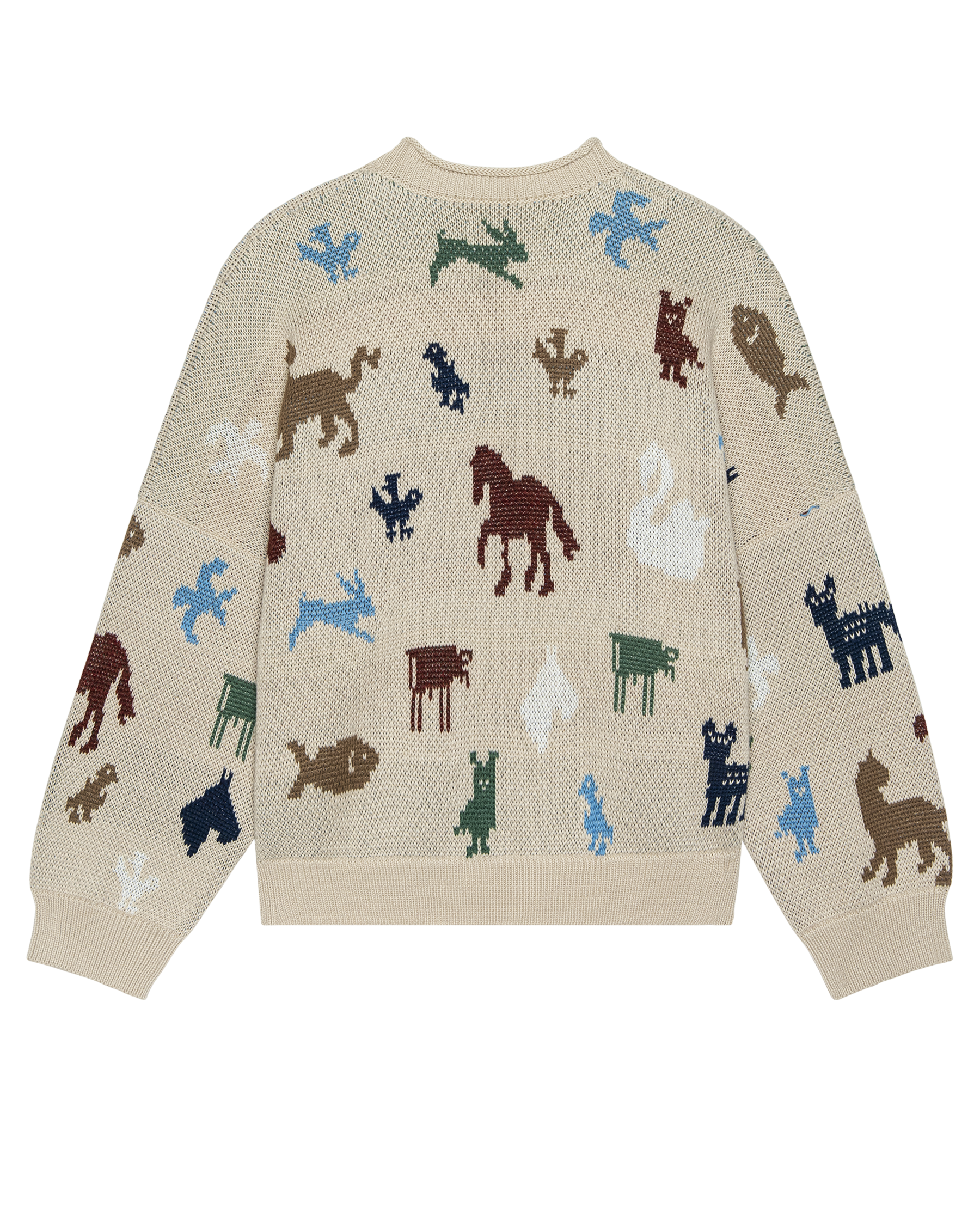 The Pictograph Roll Neck Pullover. -- Cream