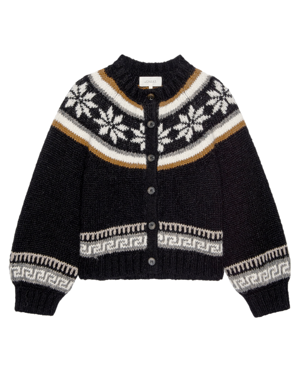 The Snowflake Ice Rink Cardigan. -- Black