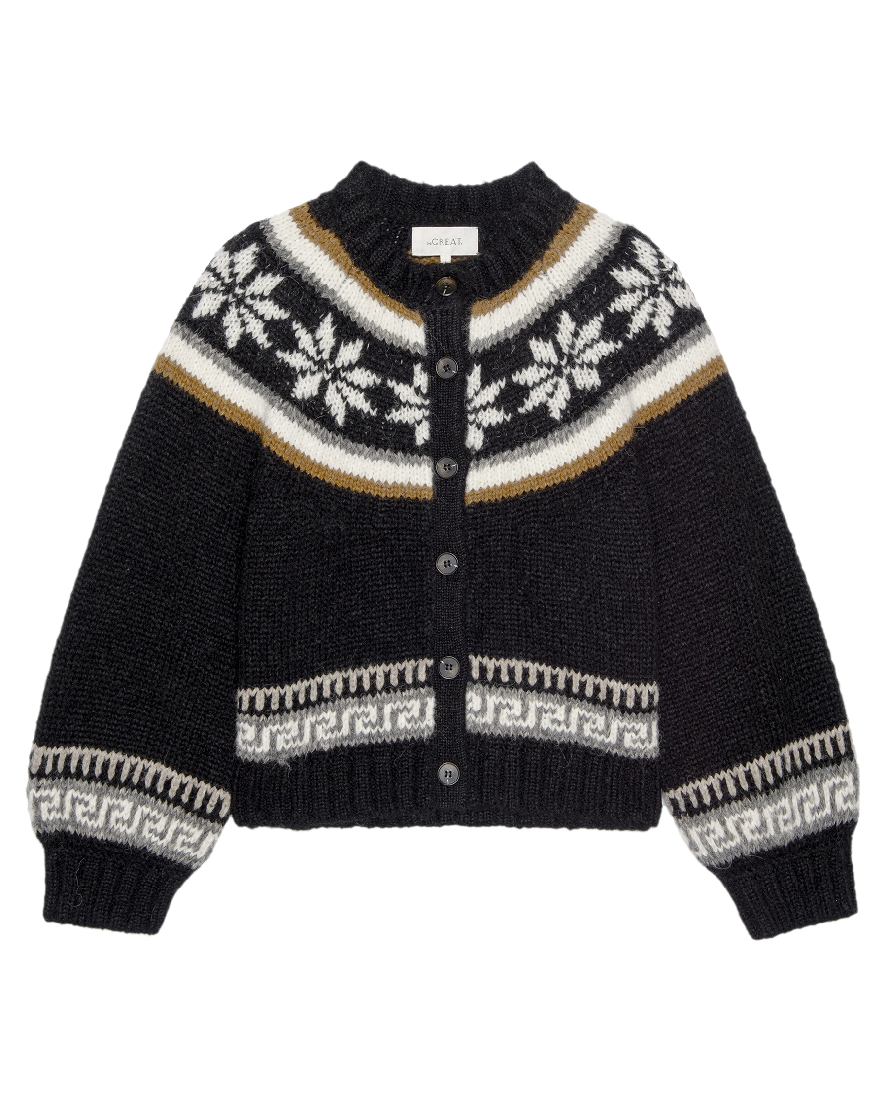 The Snowflake Ice Rink Cardigan. -- Black
