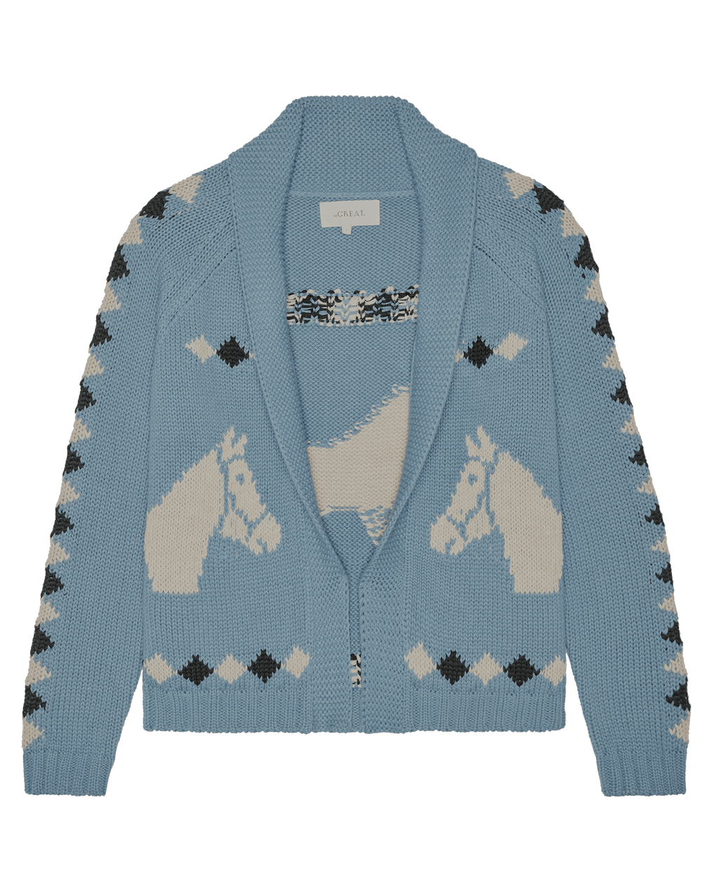 The Stable Lodge Cardigan. -- Blue Bell