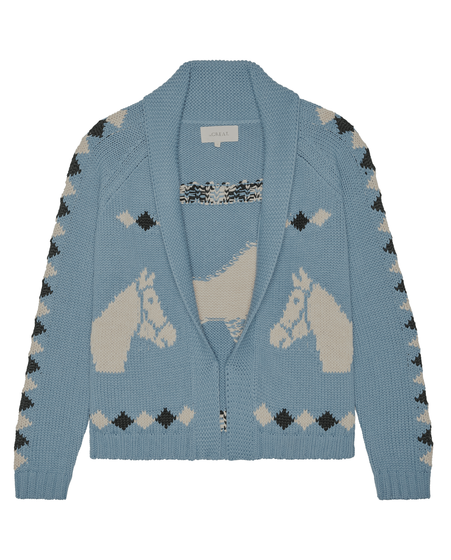 The Stable Lodge Cardigan. -- Blue Bell