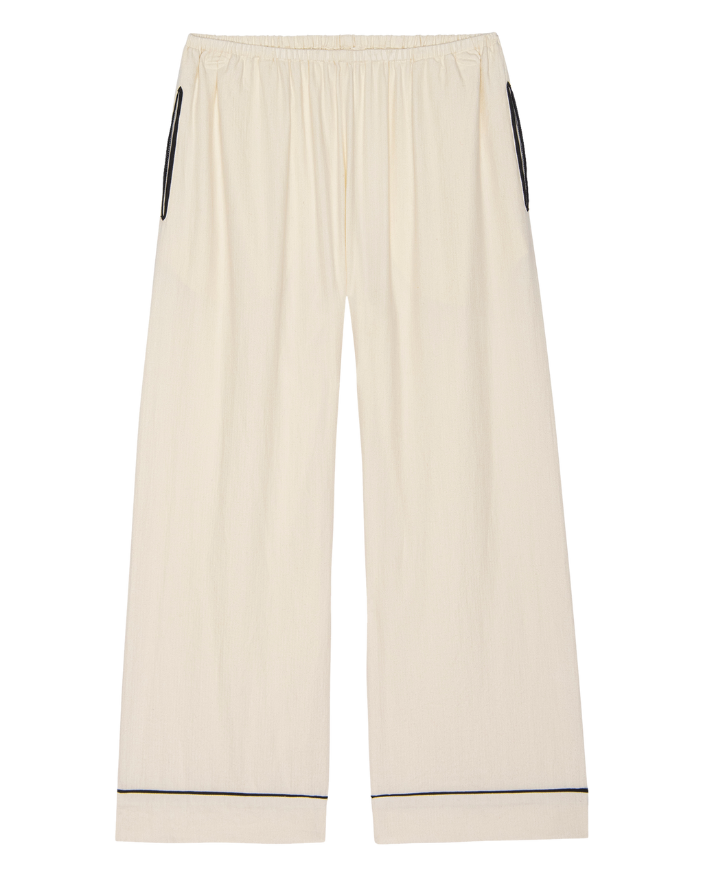 The Flannel Western Easy Sleep Pant. -- Cream and Black