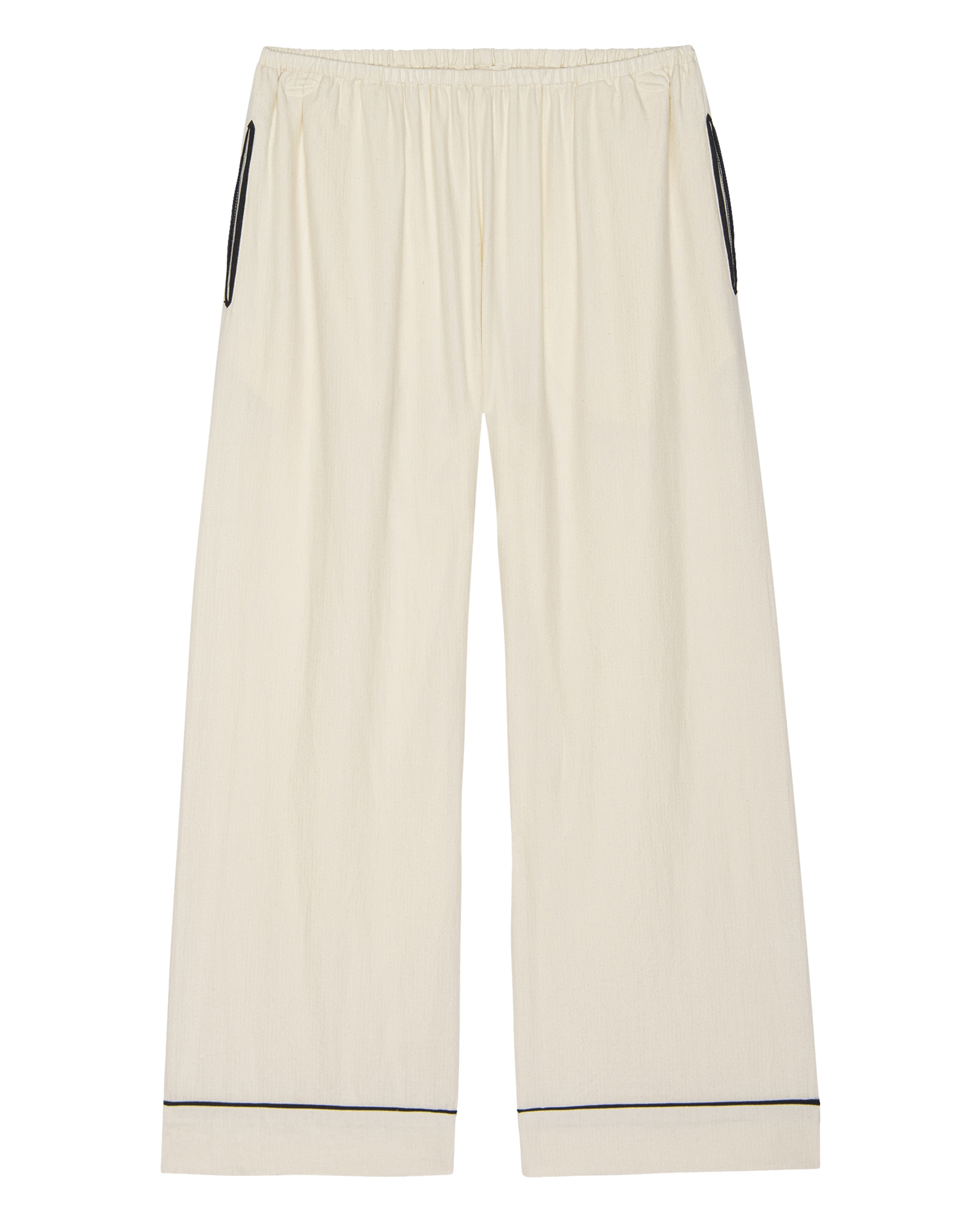 The Flannel Western Easy Sleep Pant. -- Cream and Black