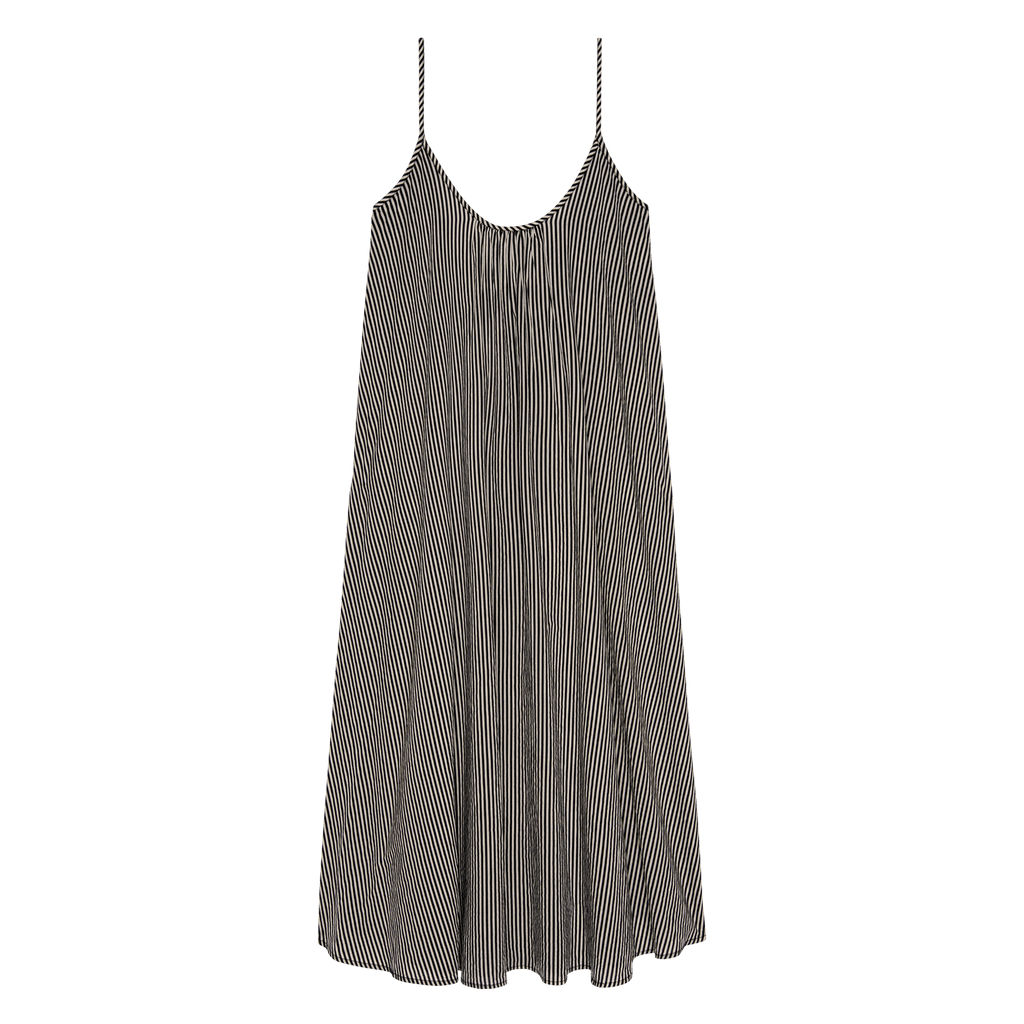 The Slip Sleep Dress. -- Black and Cream Crew Stripe