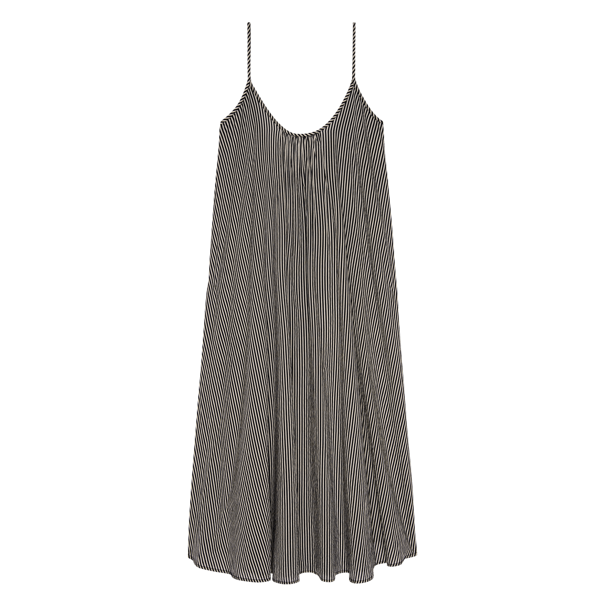 The Slip Sleep Dress. -- Black and Cream Crew Stripe