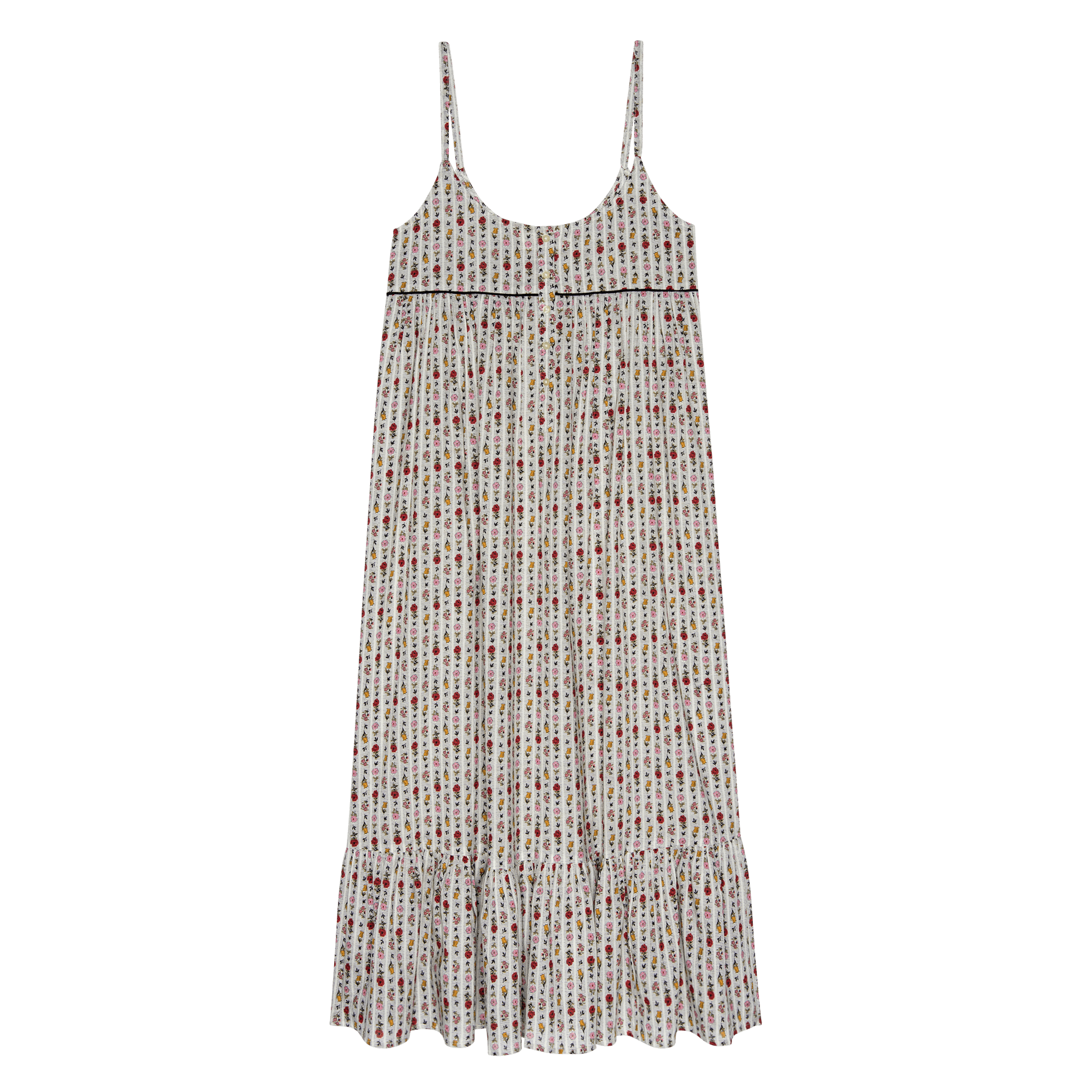 The Ruffle Tank Night Dress. -- Ribbon Floral