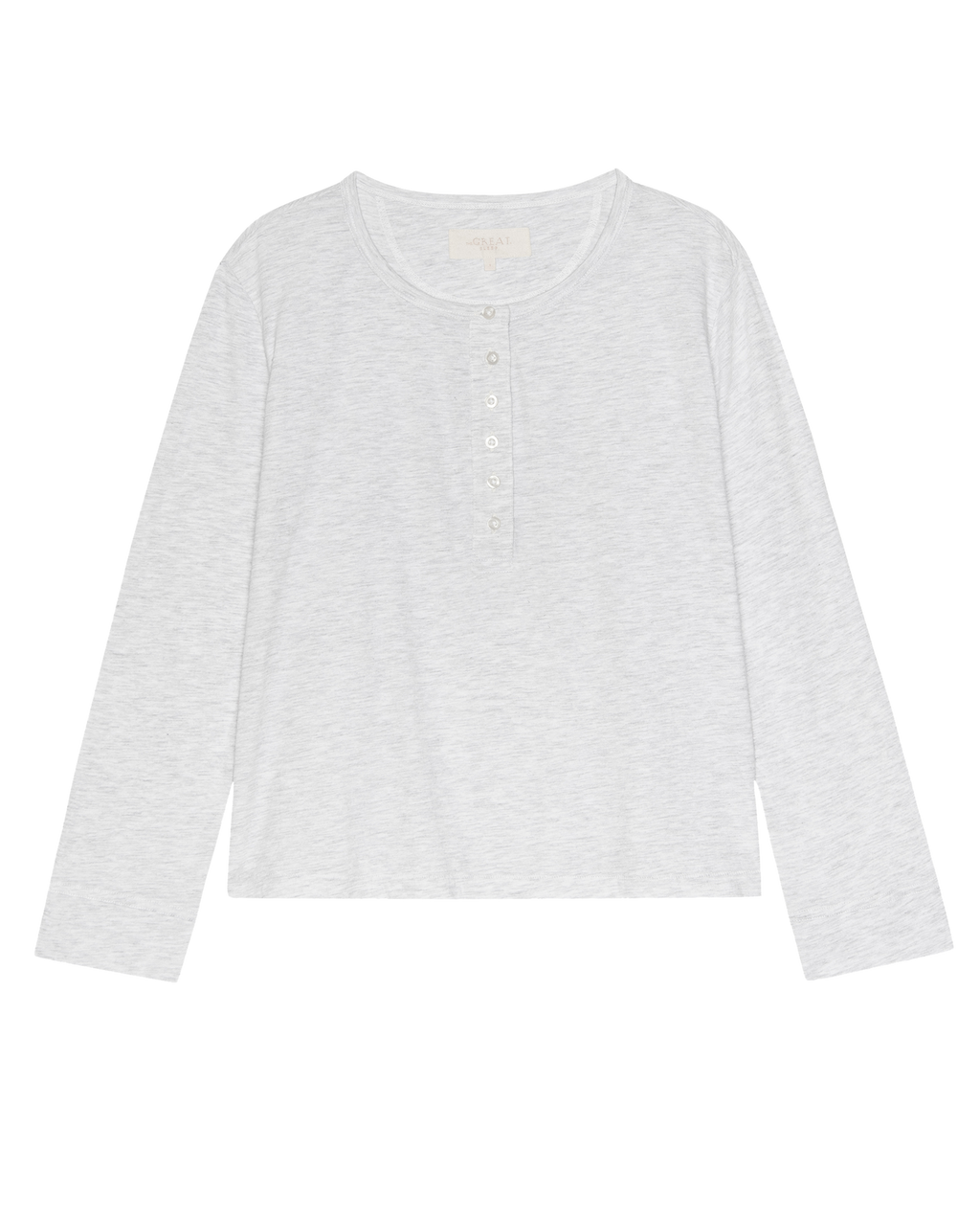 The Crop Sleep Henley. -- Heather Grey