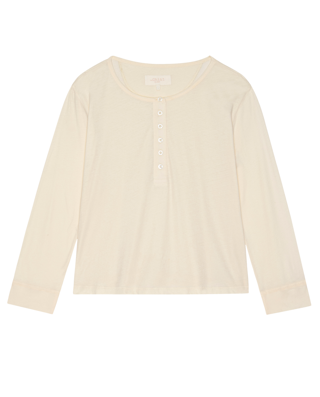 The Crop Sleep Henley.. -- Washed White