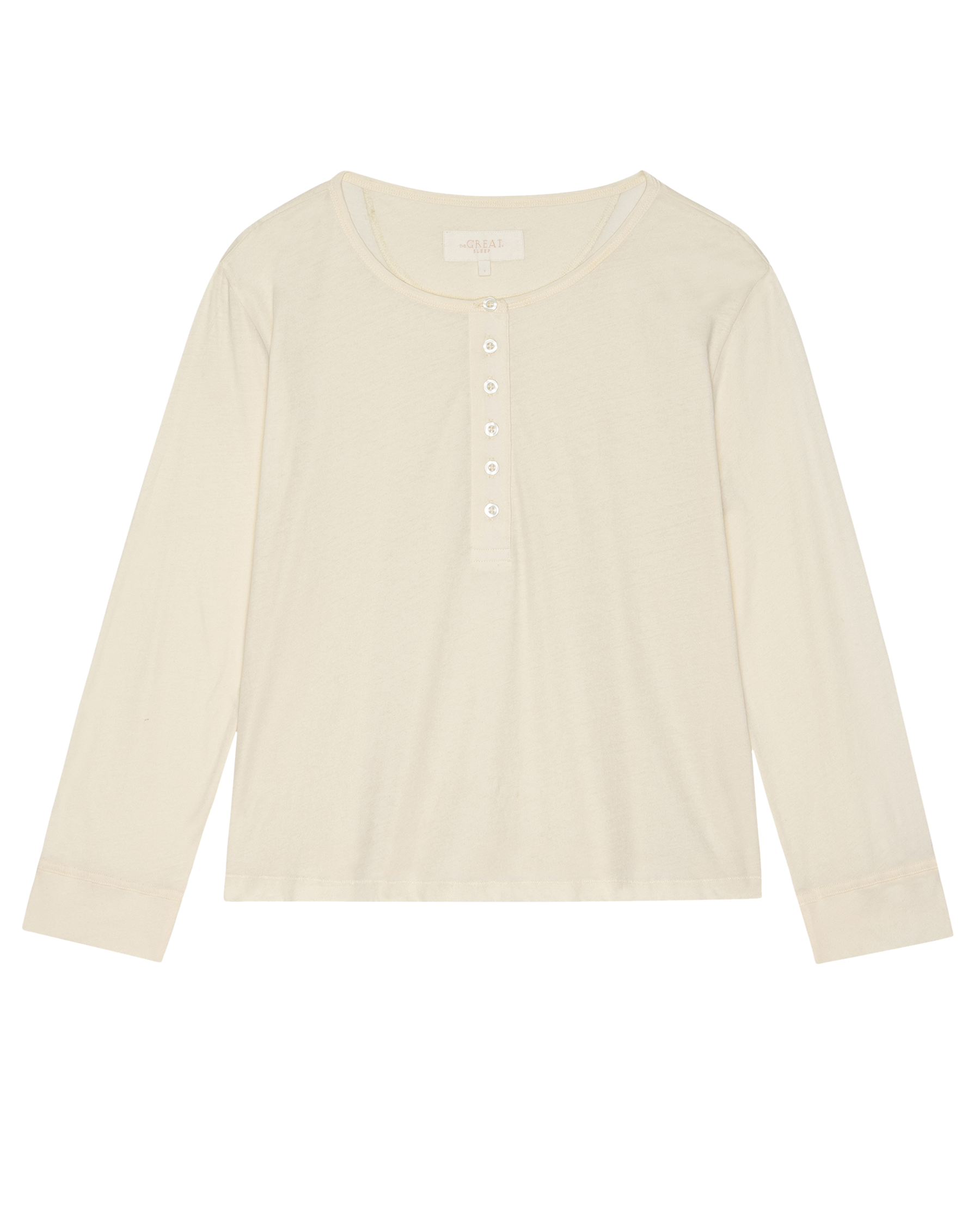 The Crop Sleep Henley.. -- Washed White