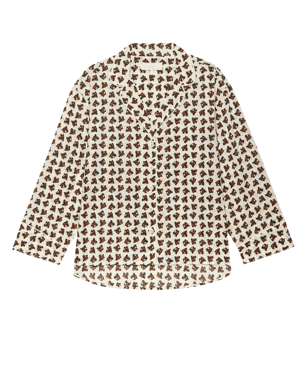 The Pajama Shirt. -- Cream Horse Medallion Print