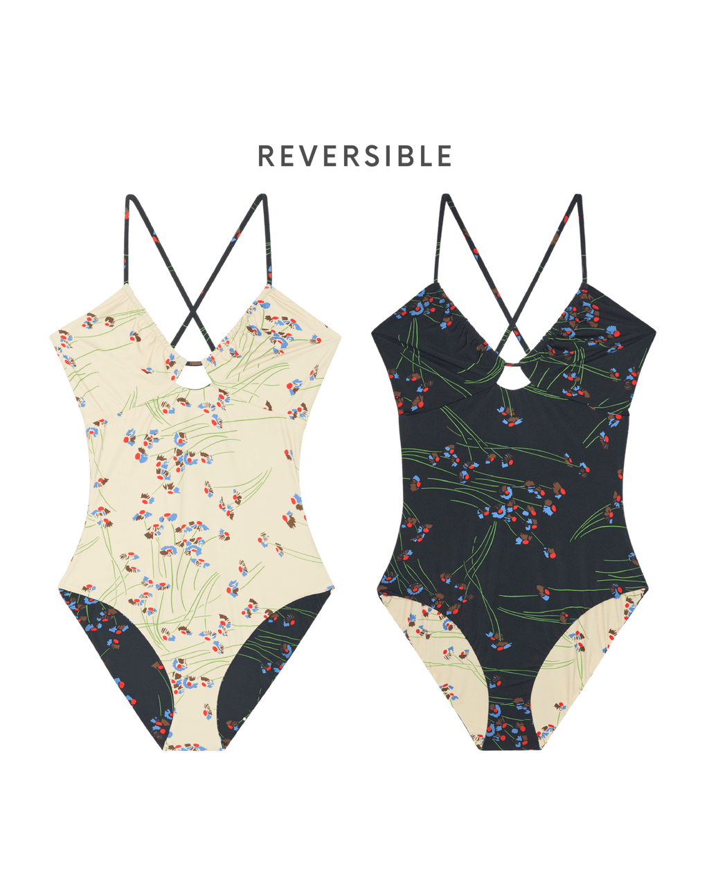 The Reversible Keyhole One Piece. -- Windblown Bouquet