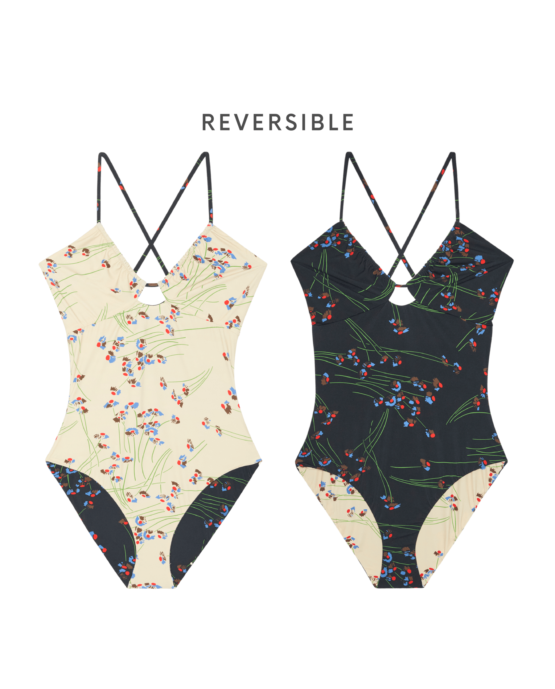 The Reversible Keyhole One Piece. -- Windblown Bouquet