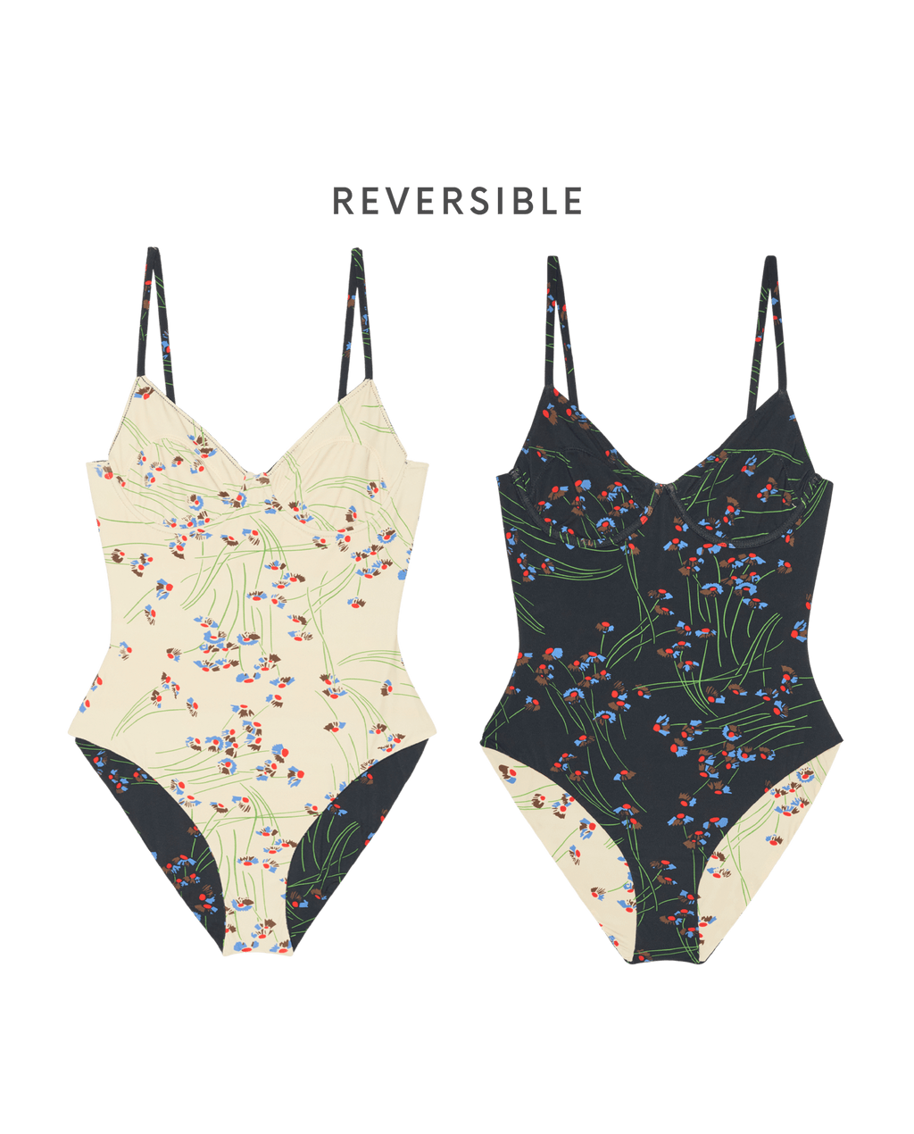 The Reversible Underwire One Piece. -- Windblown Bouquet