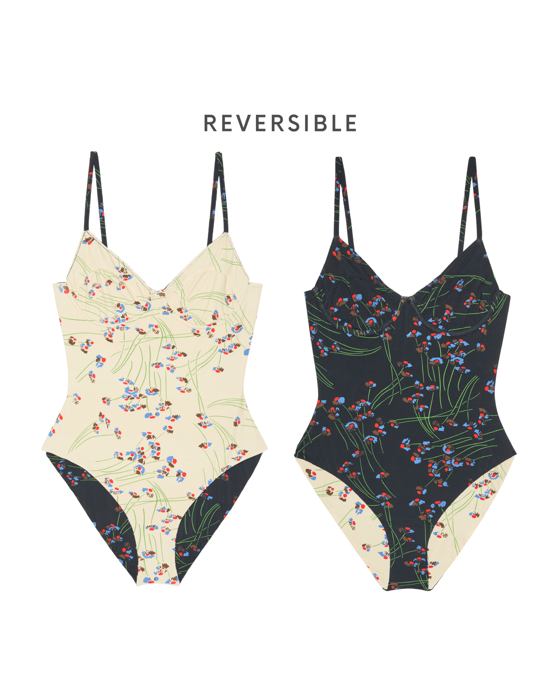 The Reversible Underwire One Piece. -- Windblown Bouquet