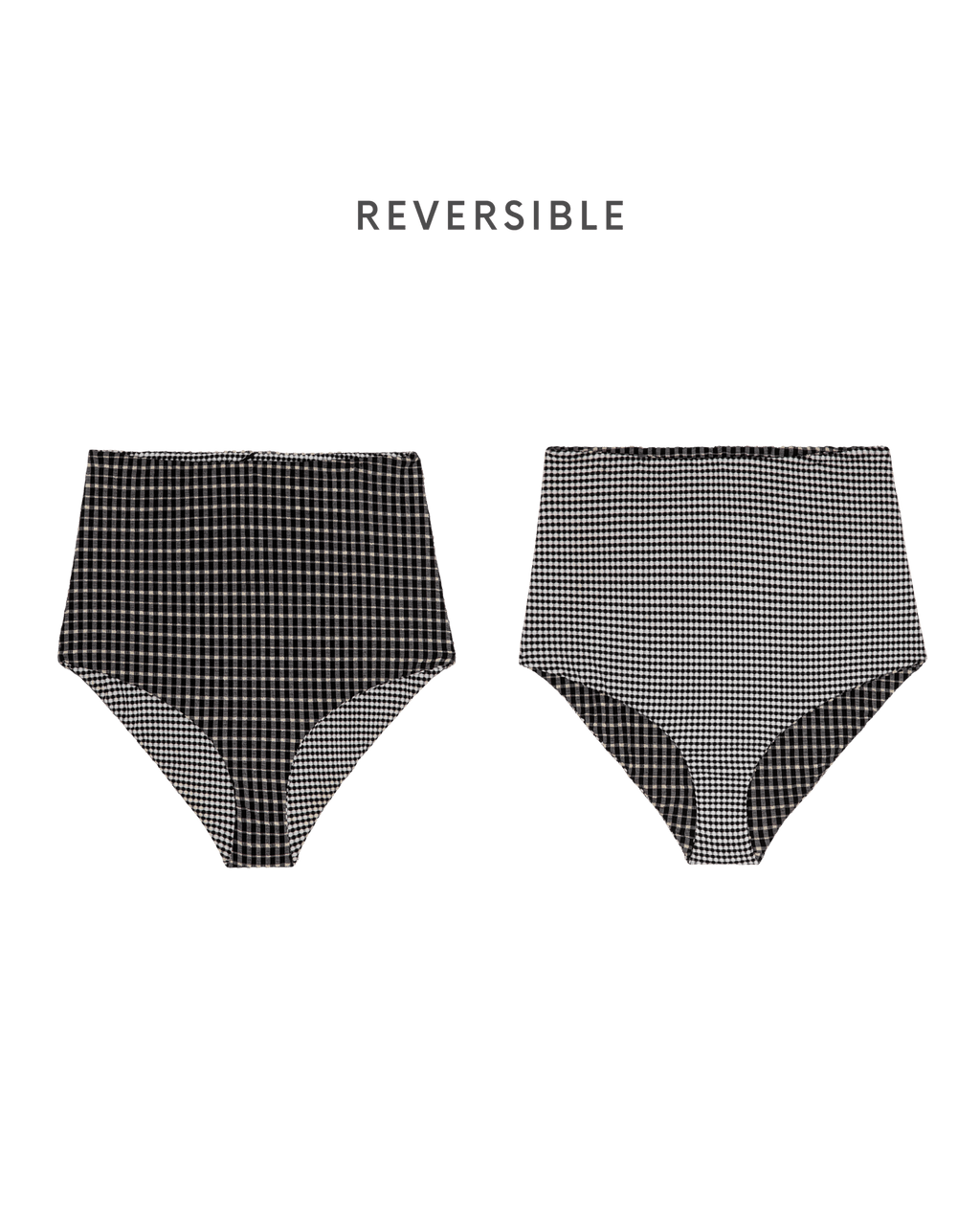 The Reversible High Rise Covered Brief. -- Black And Cream Check