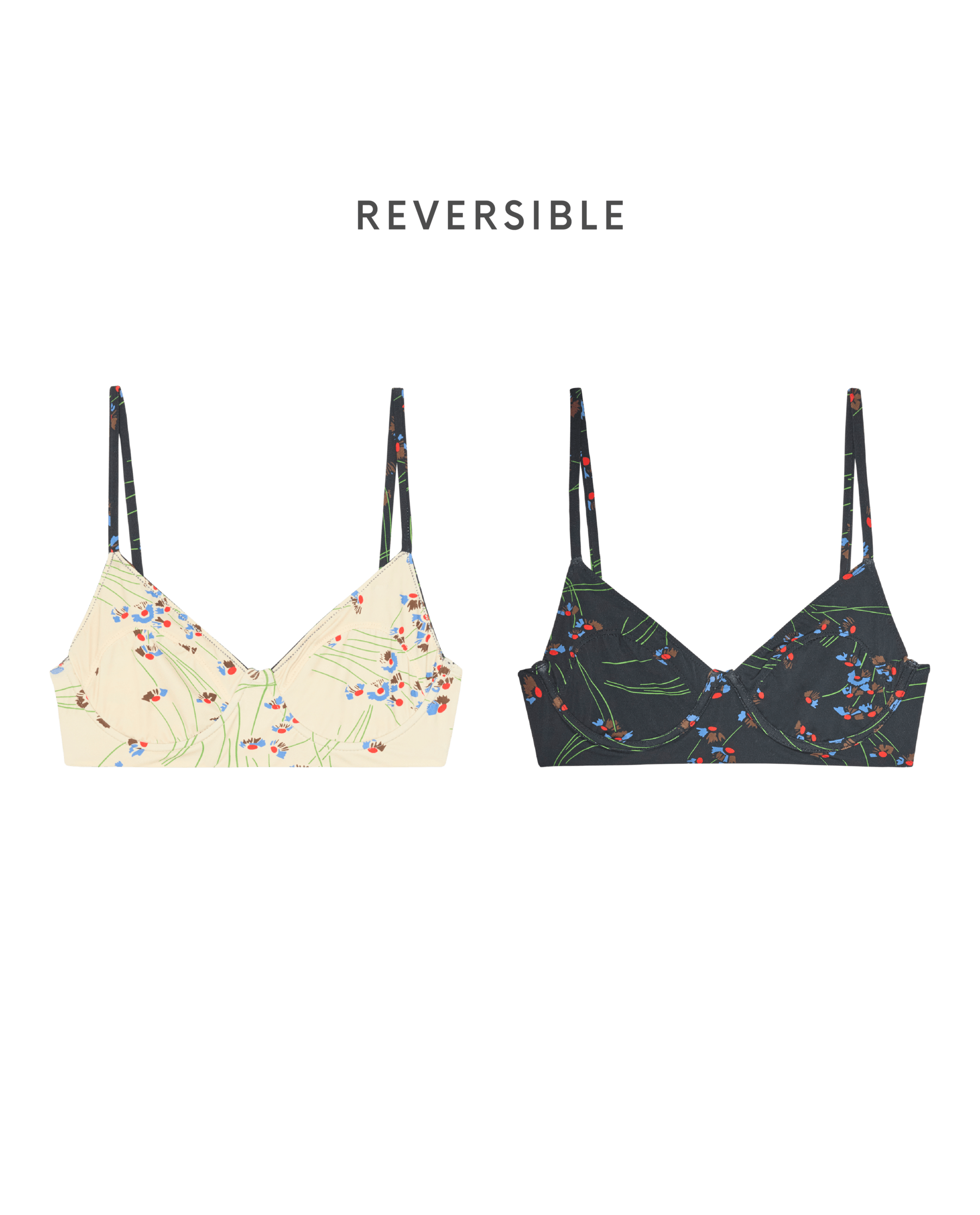 The Reversible Underwire Bikini Top. -- Windblown Bouquet