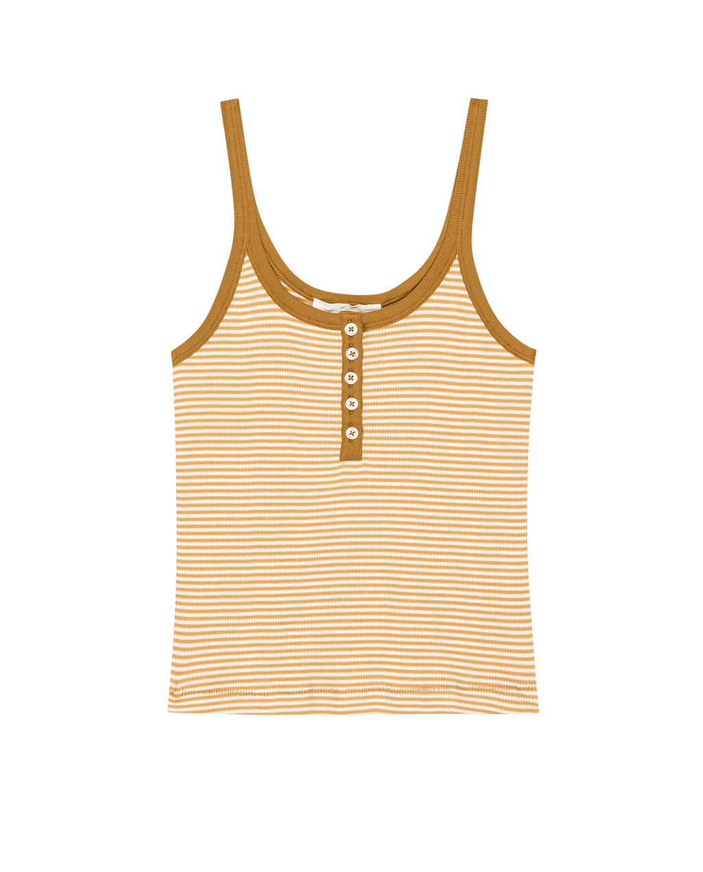 The Henley Slim Tank. -- Bronze Stripe