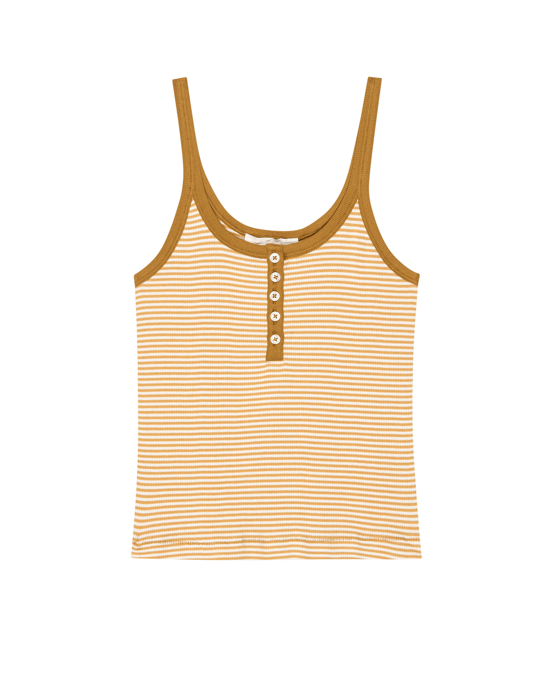 The Henley Slim Tank. -- Bronze Stripe