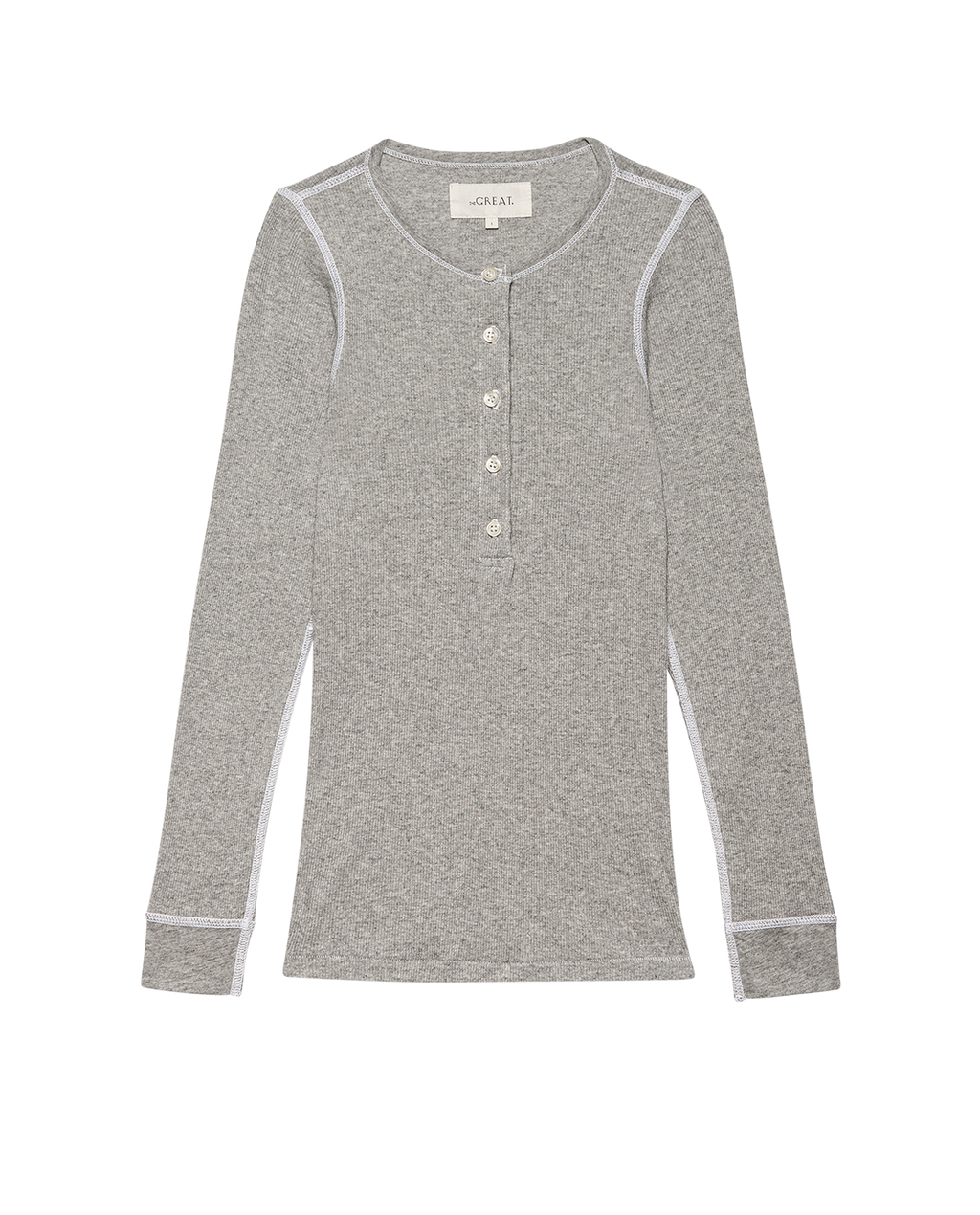 The Baby Rib Henley. -- Heather Grey