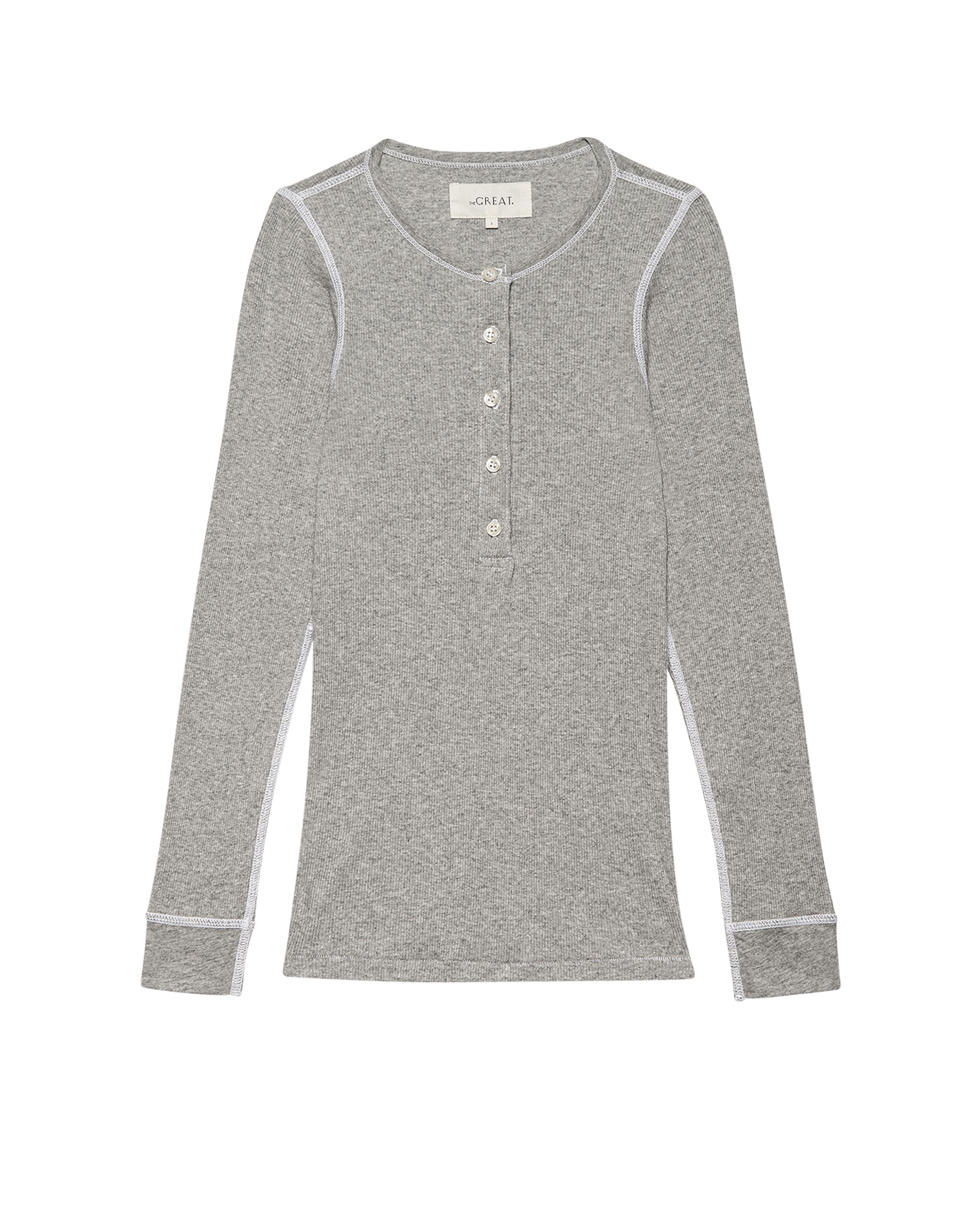The Baby Rib Henley. -- Heather Grey