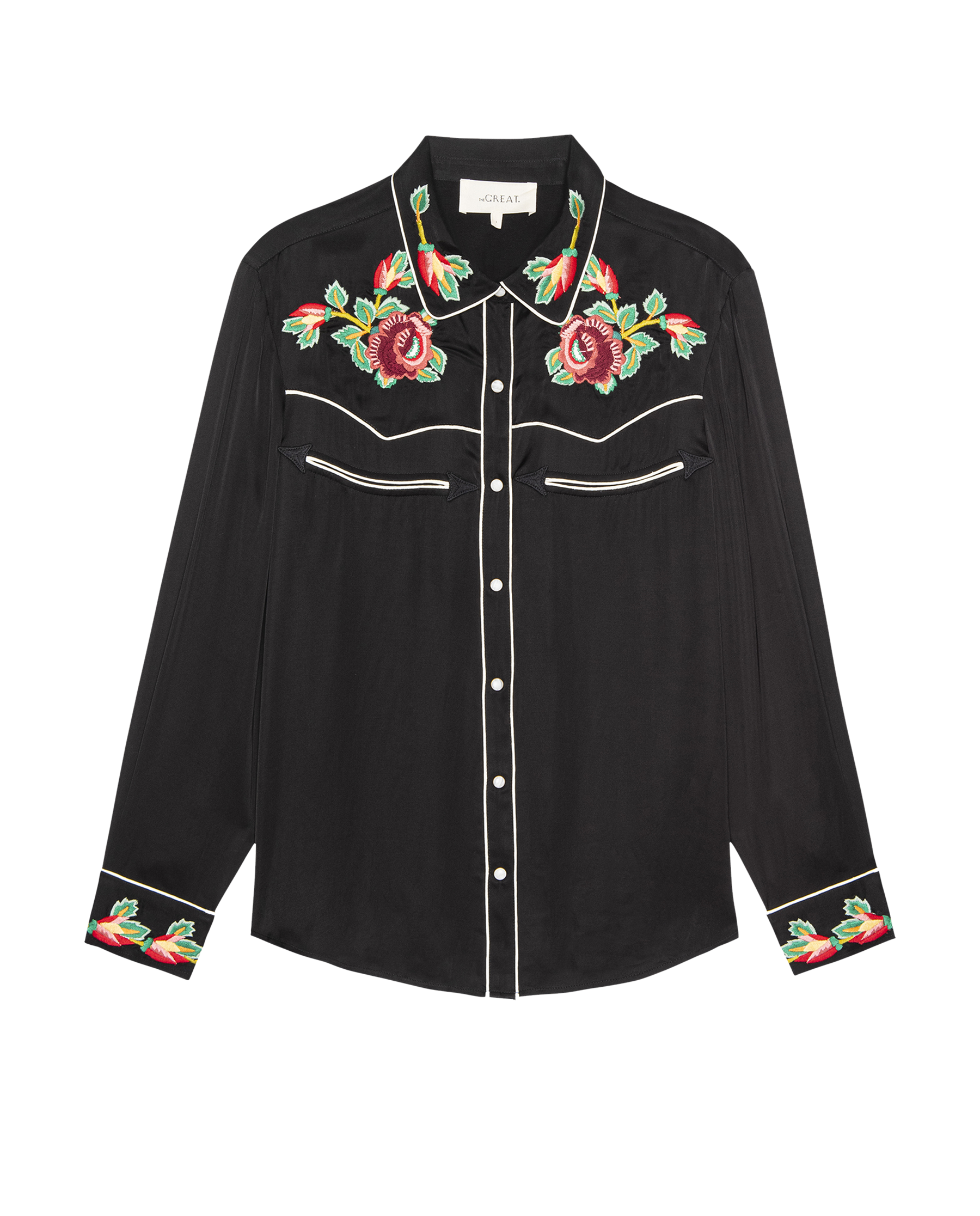 The Heirloom Rose Western Shirt. -- Black