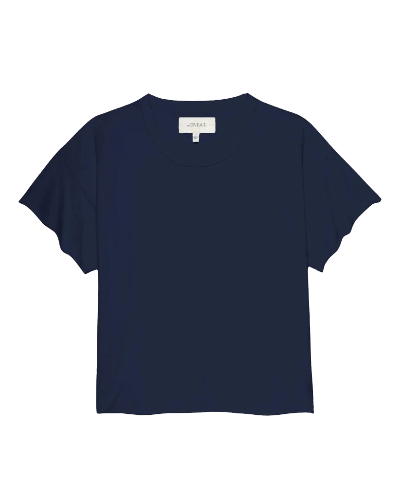 The Crop Tee. Solid -- True Navy