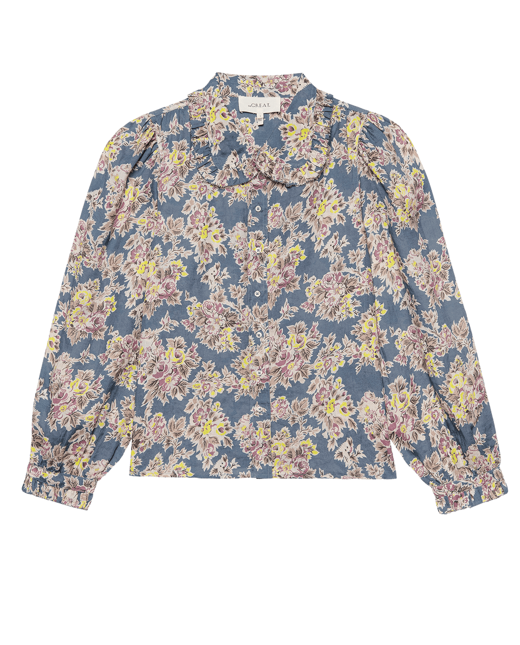 The Hemingway Top. -- Indigo Floral