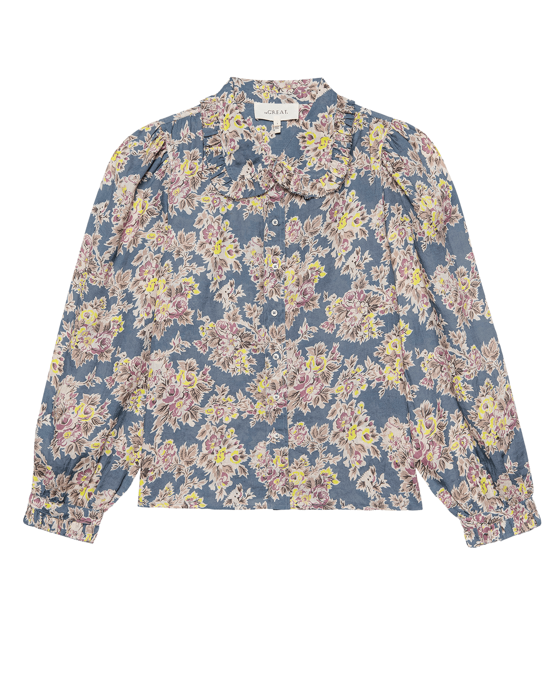 The Hemingway Top. -- Indigo Floral