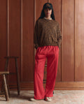 The Wide Leg Track Pant. -- Poppy Red