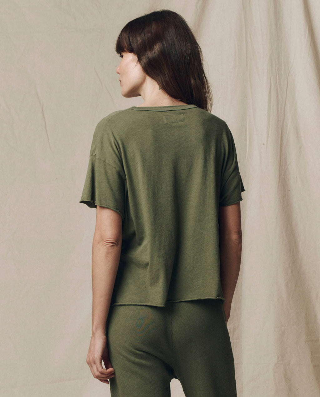 The Crop Tee. Solid -- Heritage Army