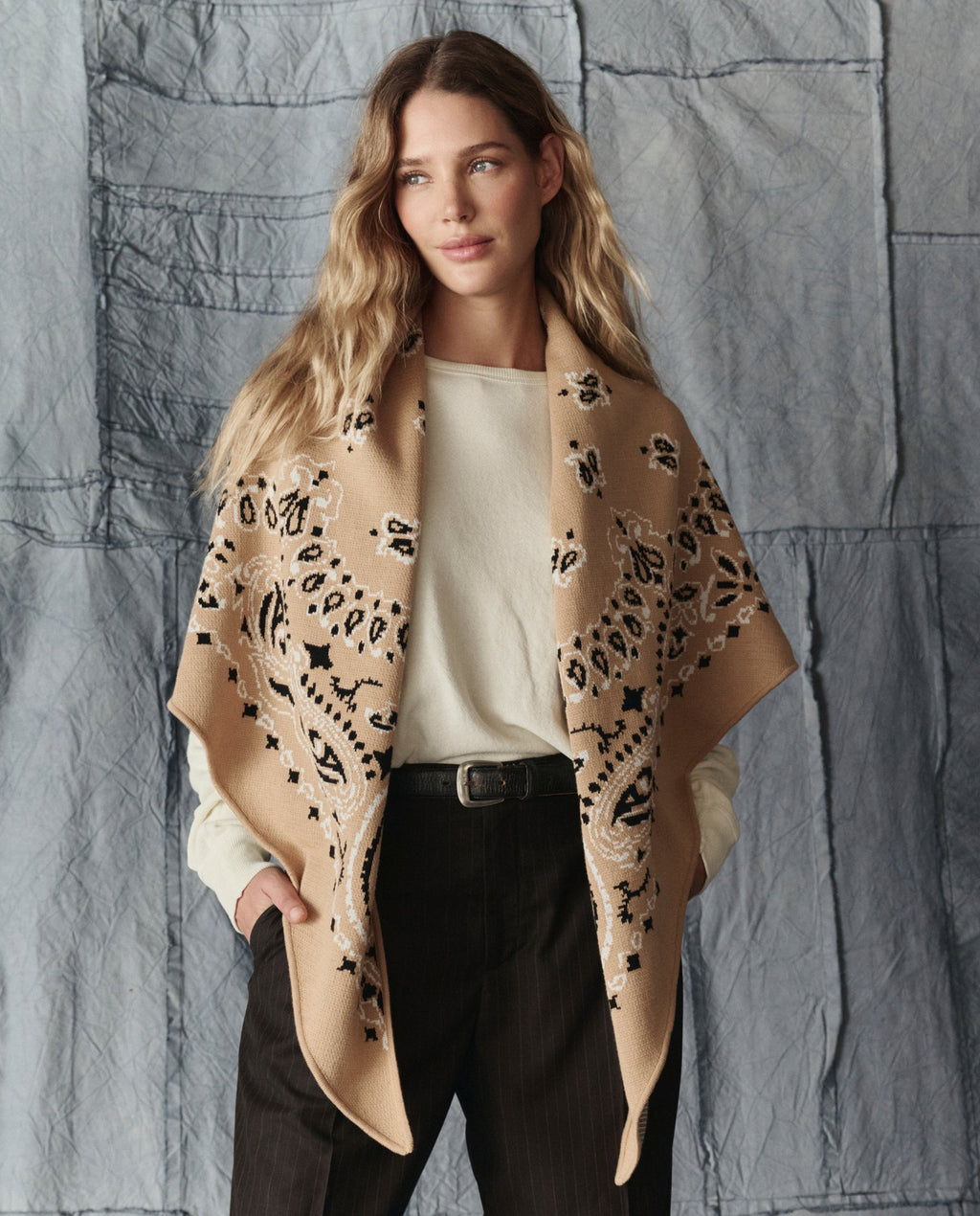 The Big Bandana Scarf. -- Camel