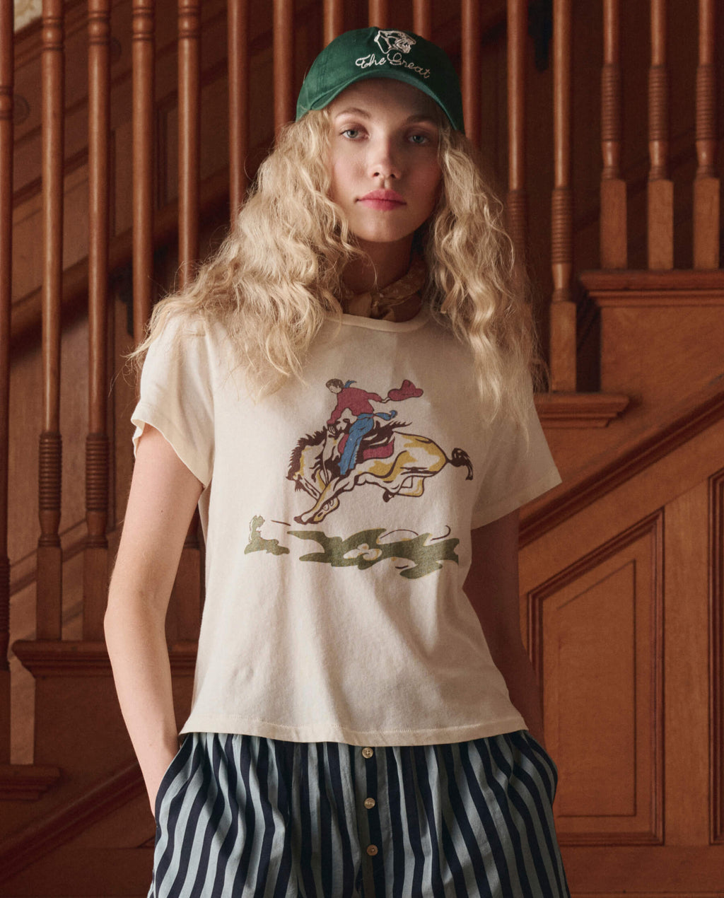 The Little Tee w/ Rider Graphic. -- Washed White
