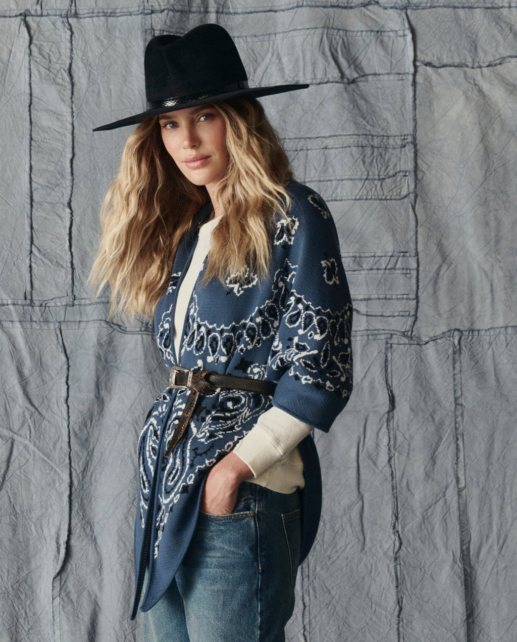 The Big Bandana Scarf. -- Washed Navy