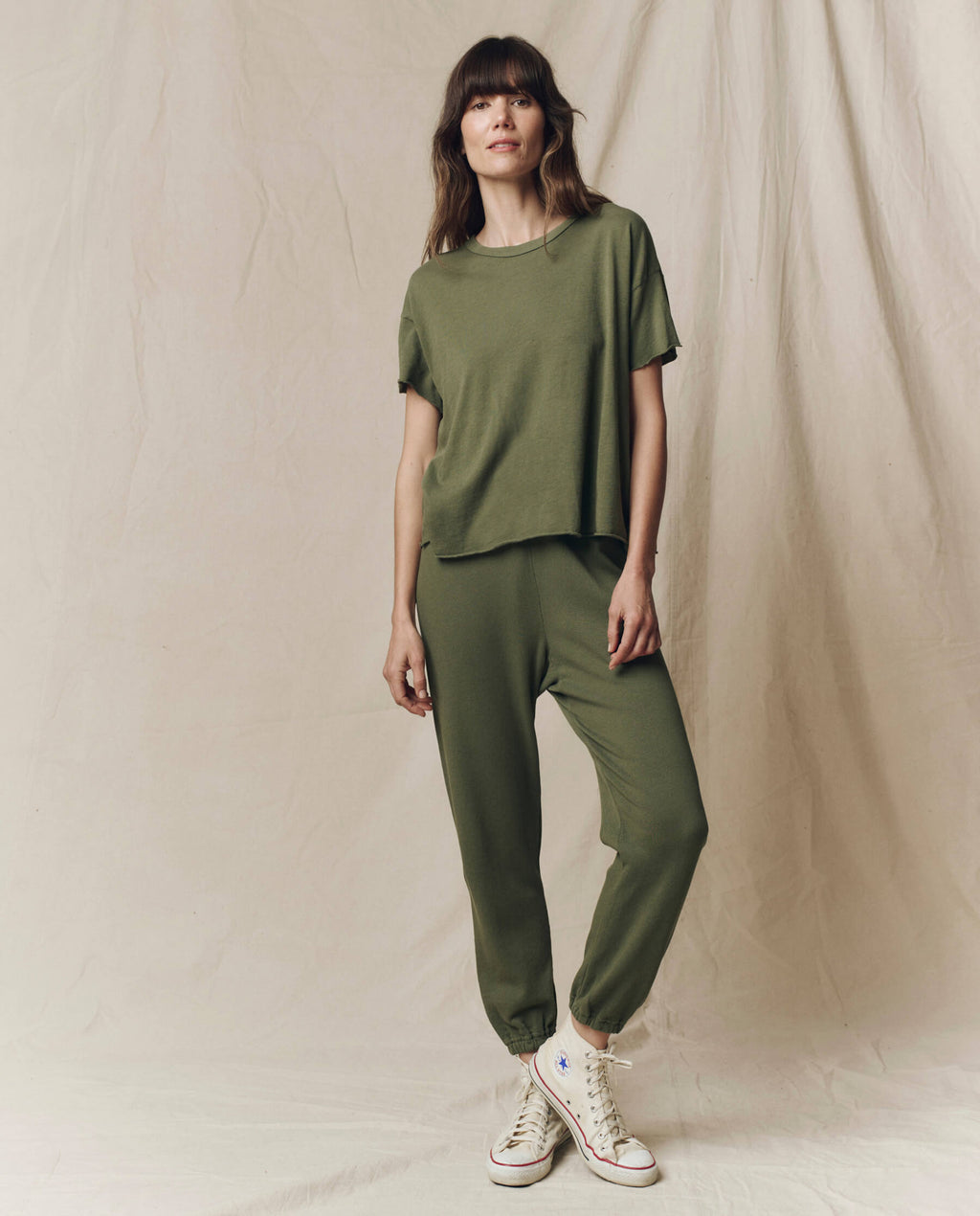 The Crop Tee. Solid -- Heritage Army