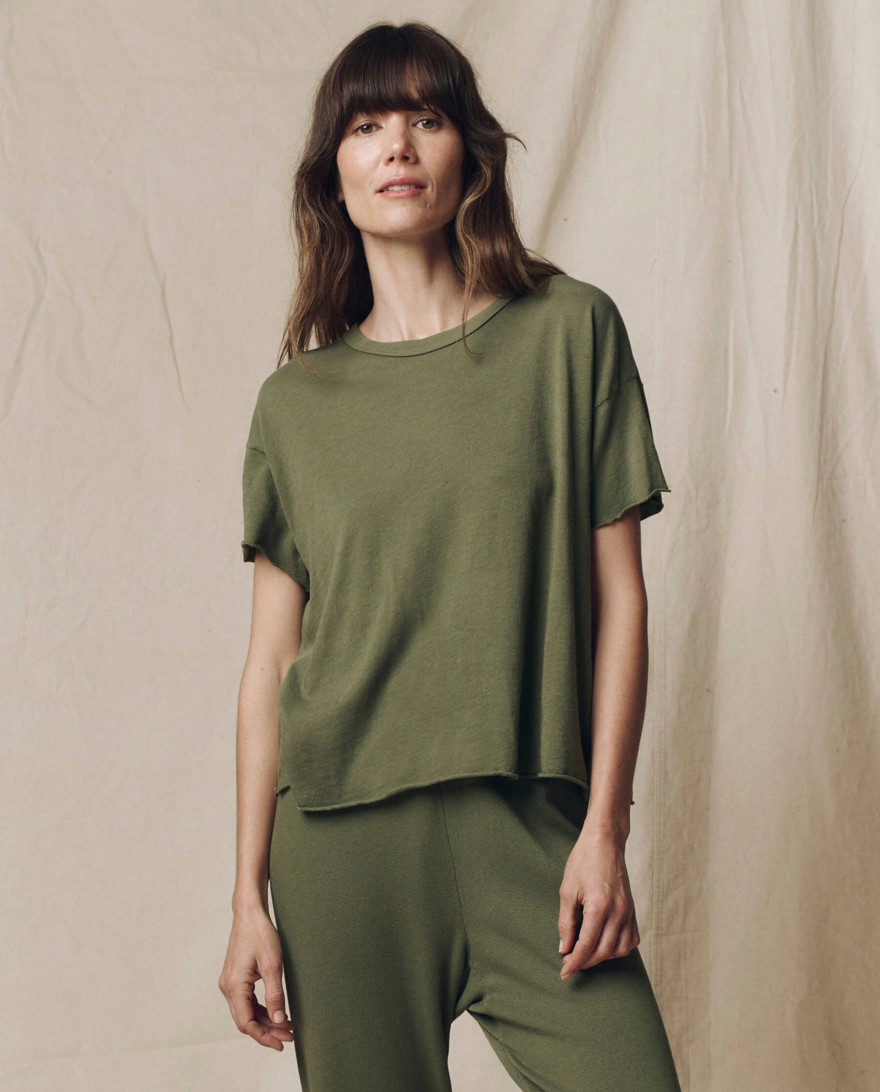 The Crop Tee. Solid -- Heritage Army